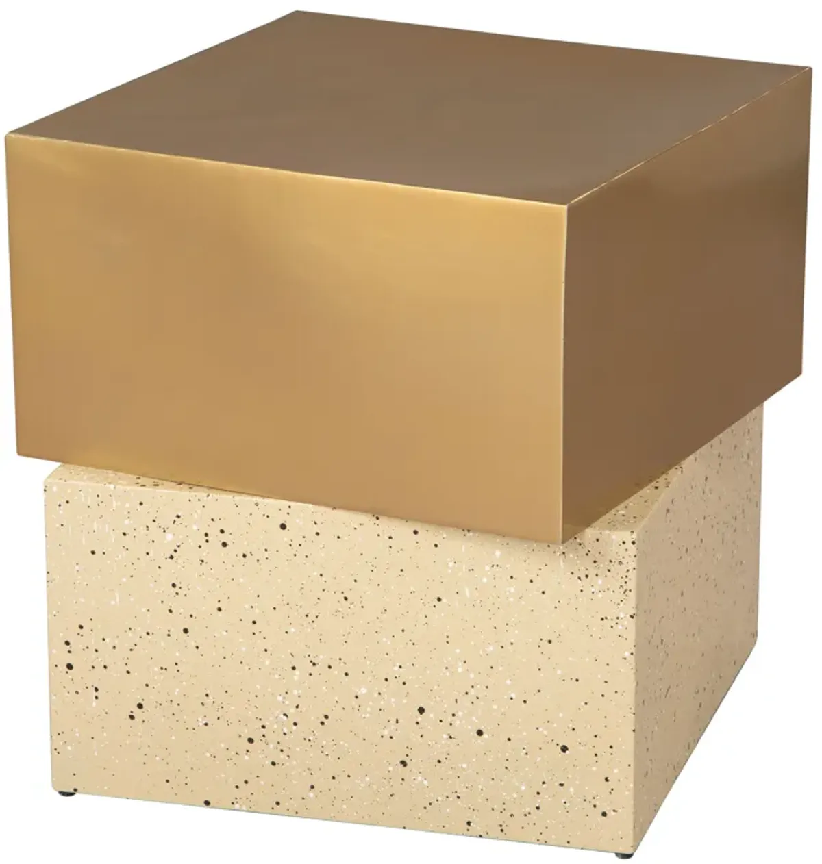 Cinza Side Table Gold & Beige