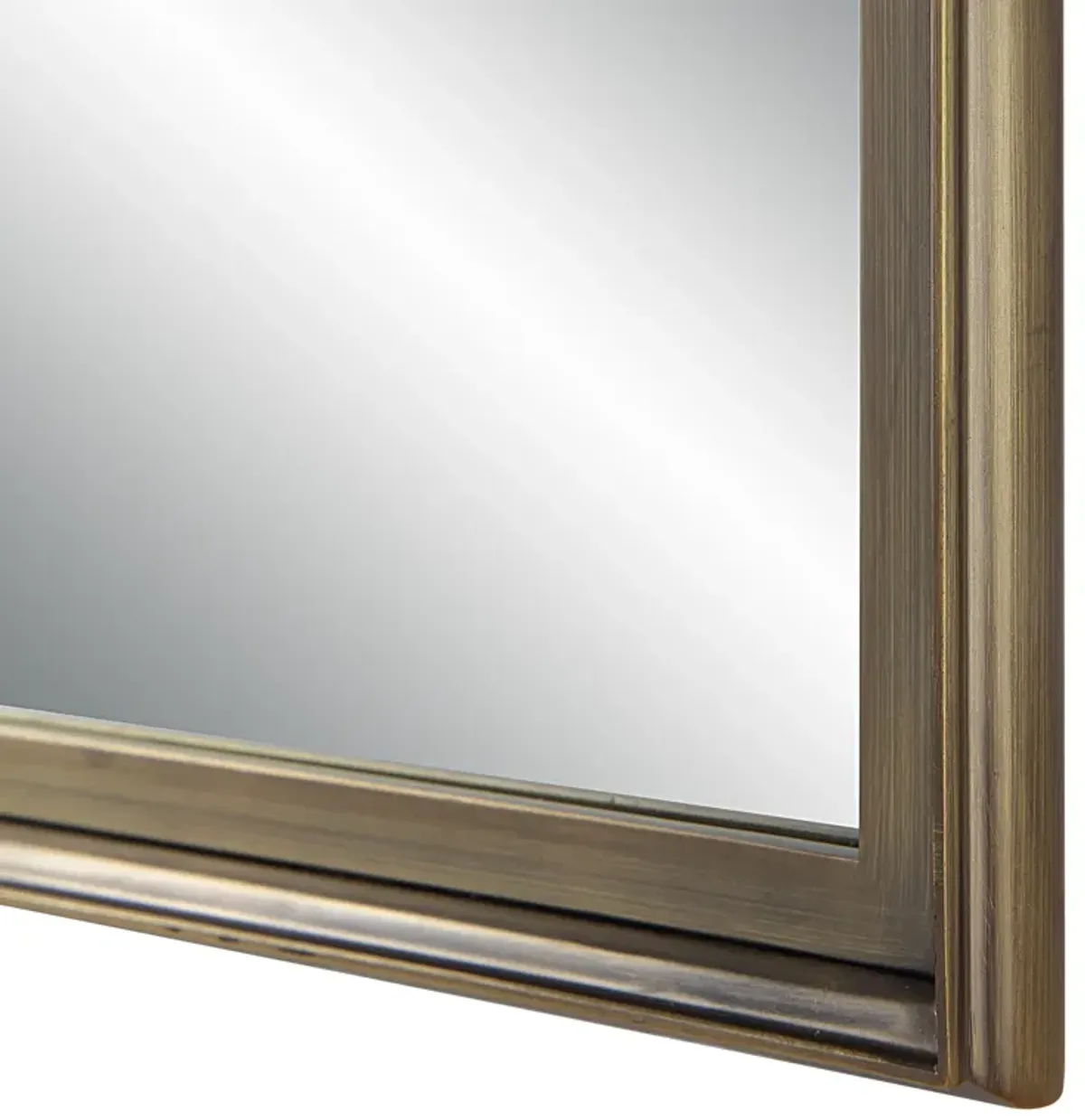 Sandcastle 36" Tall Rectangular Mirror, Antique Brushed Brass