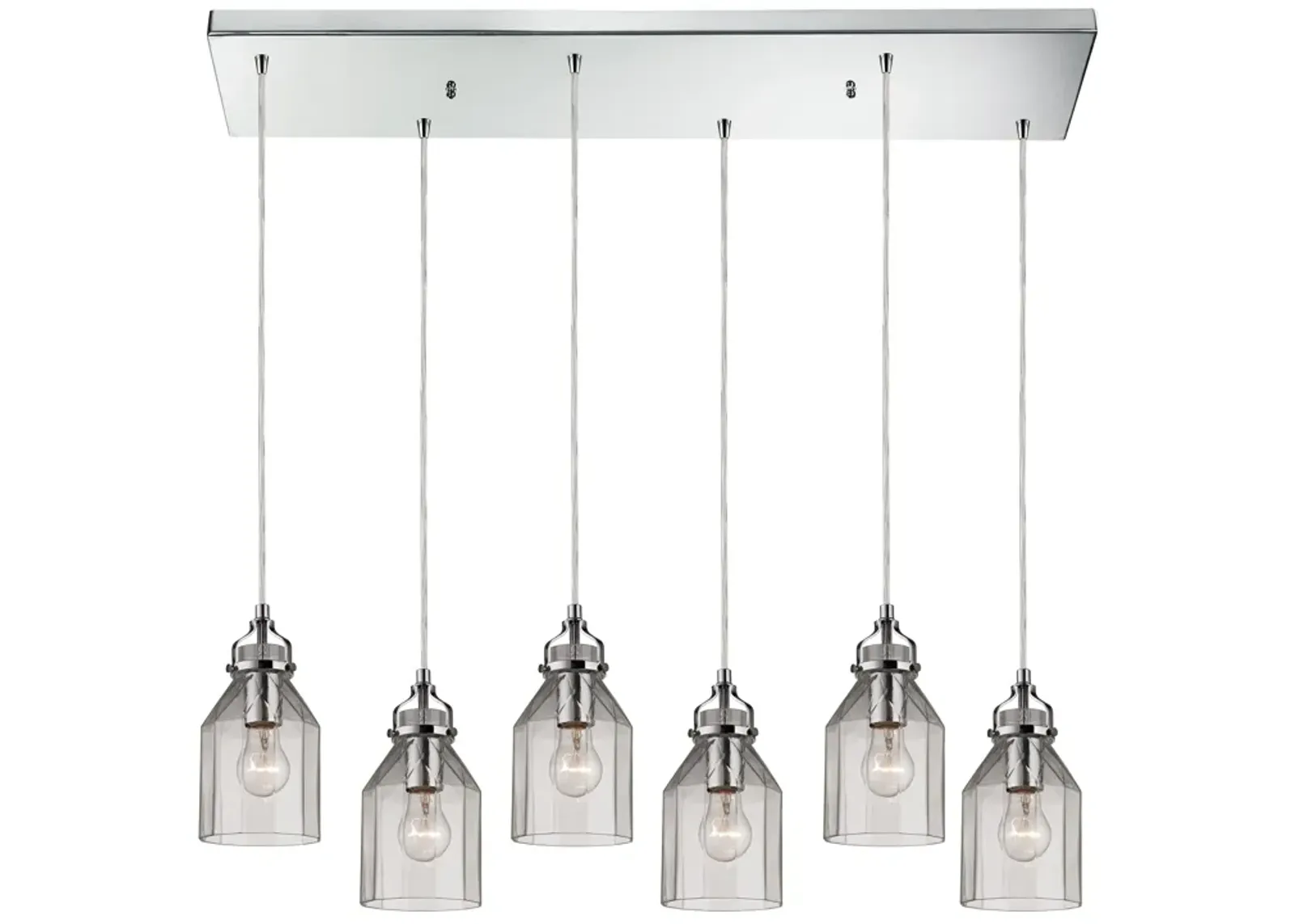 Danica 30'' Wide 6-Light Pendant - Polished Chrome with Clear Glass