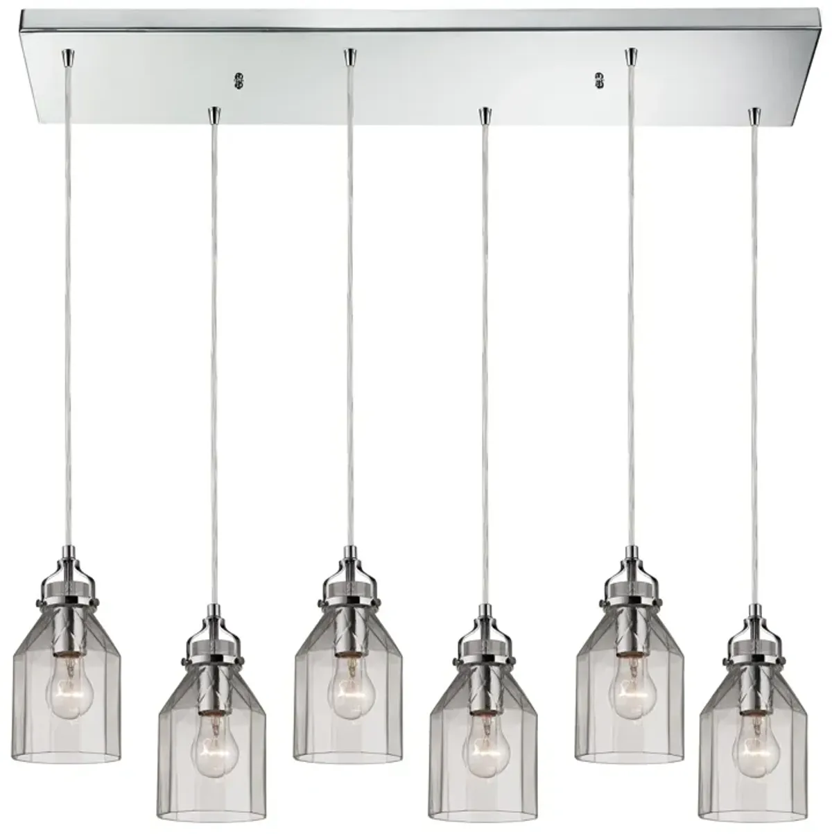 Danica 30'' Wide 6-Light Pendant - Polished Chrome with Clear Glass