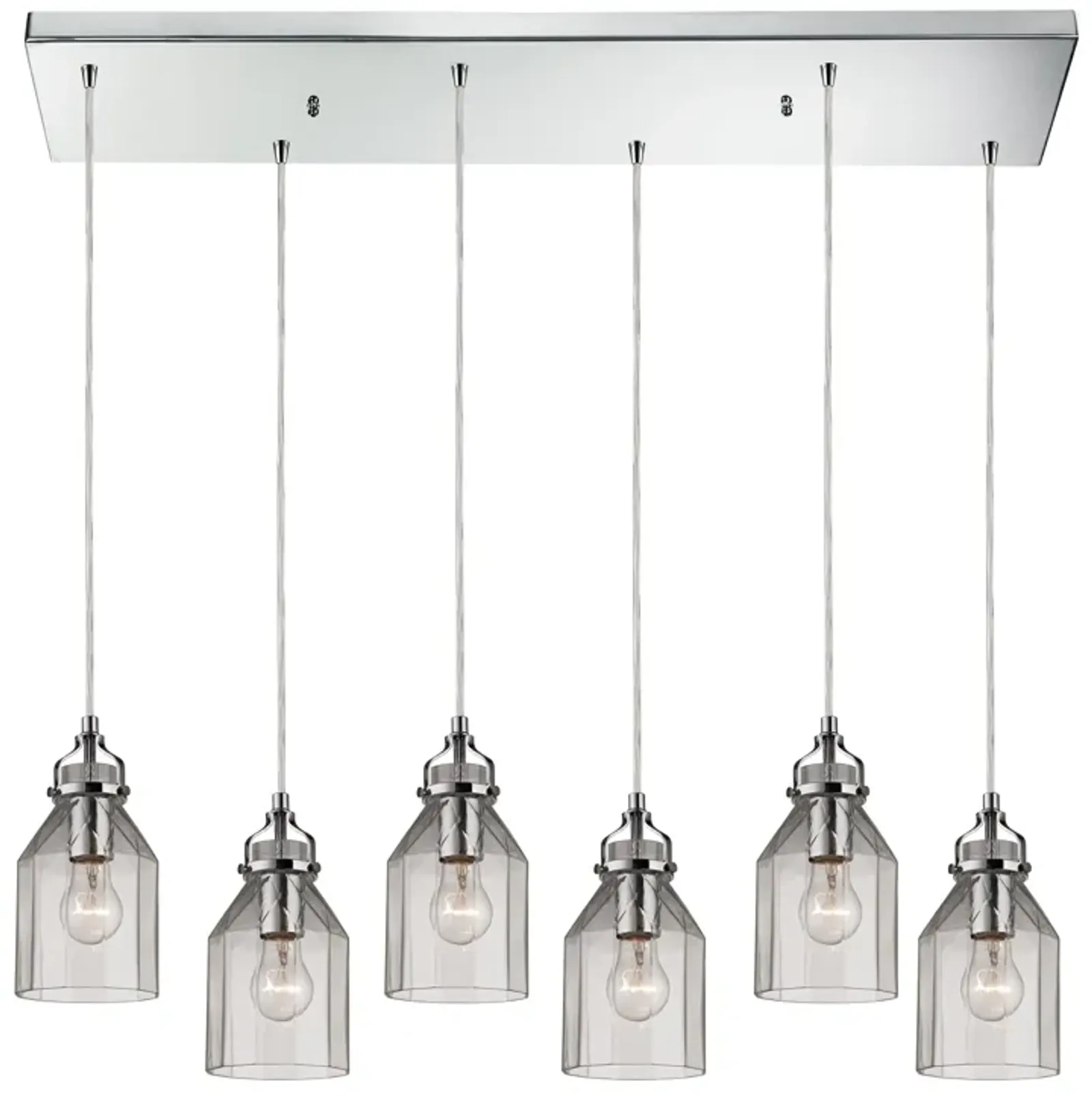 Danica 30'' Wide 6-Light Pendant - Polished Chrome with Clear Glass