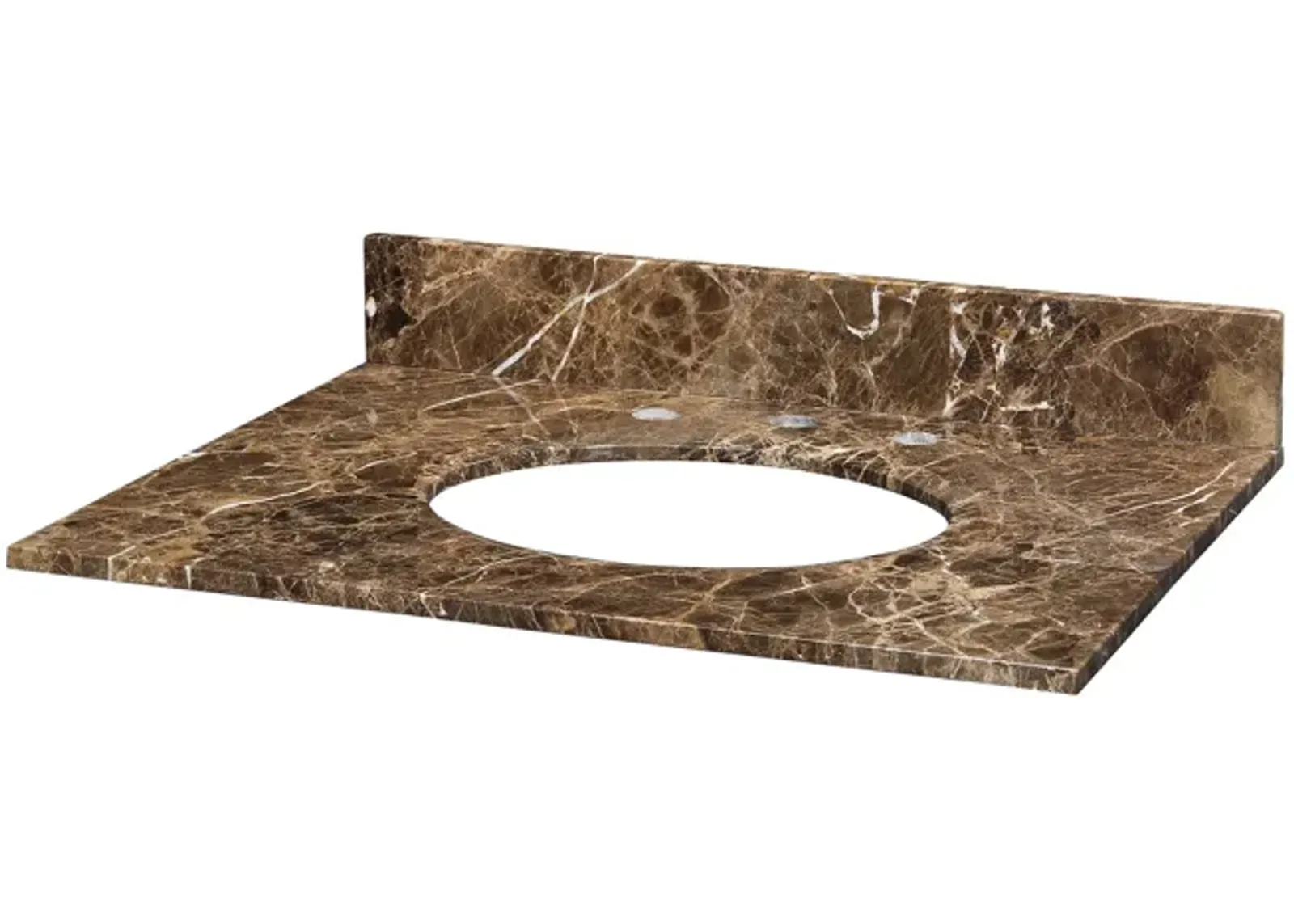 Stone Top - 25-inch for Oval Undermount Sink - Dark Emperador Marble