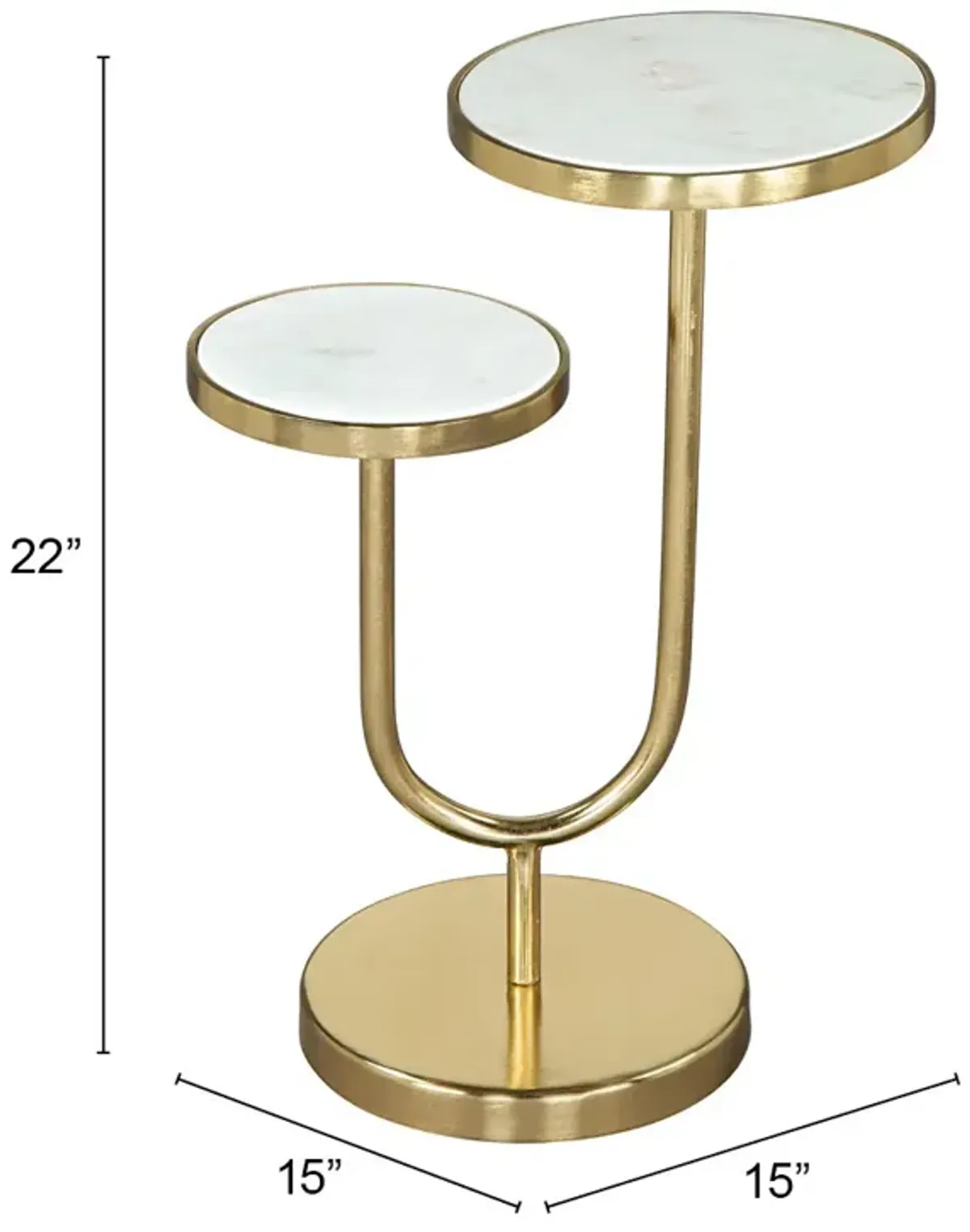 Marc Side Table White & Gold