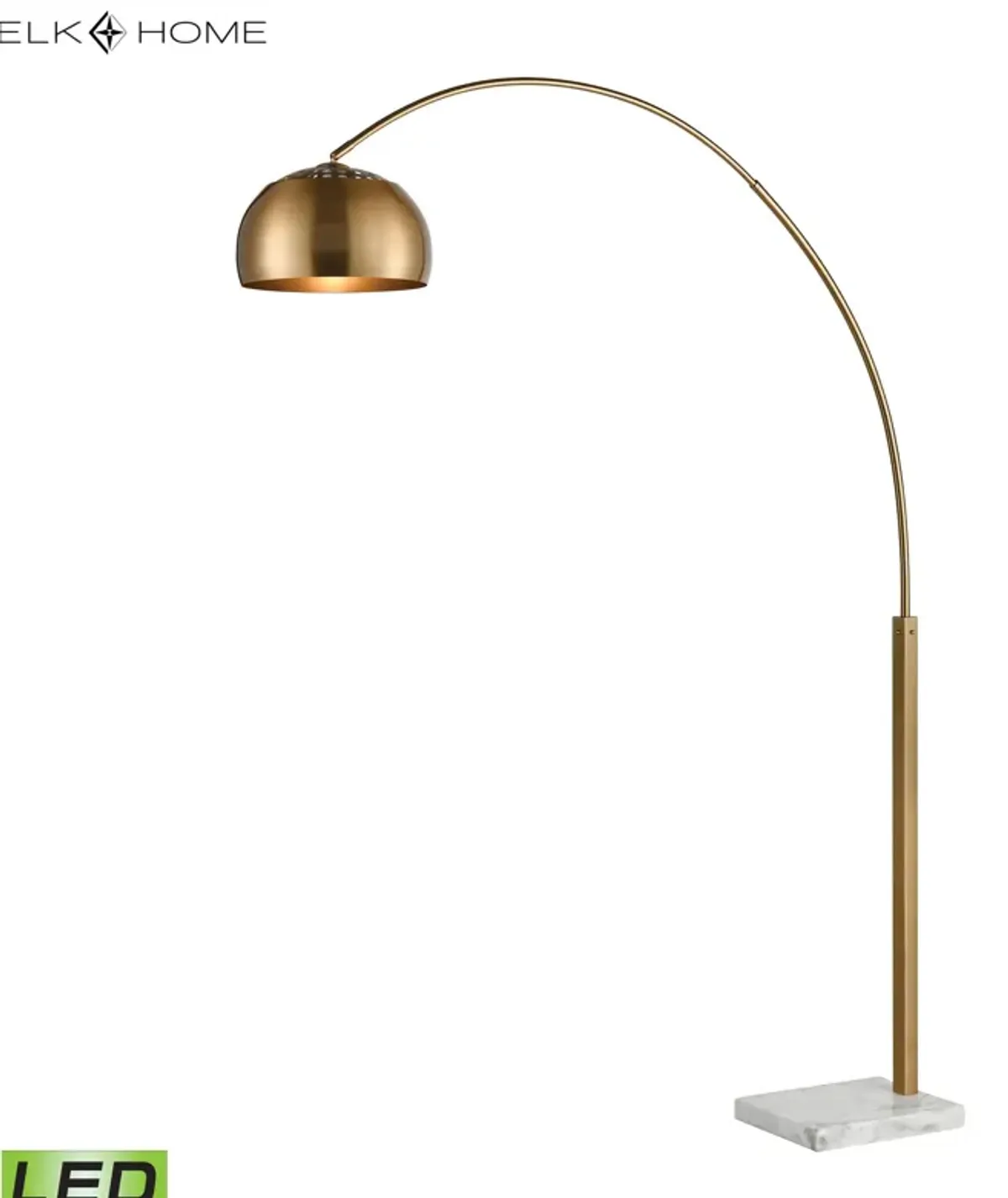 Solar Flair 77'' High 1-Light Floor Lamp - Aged Brass - Includes LED Bulb