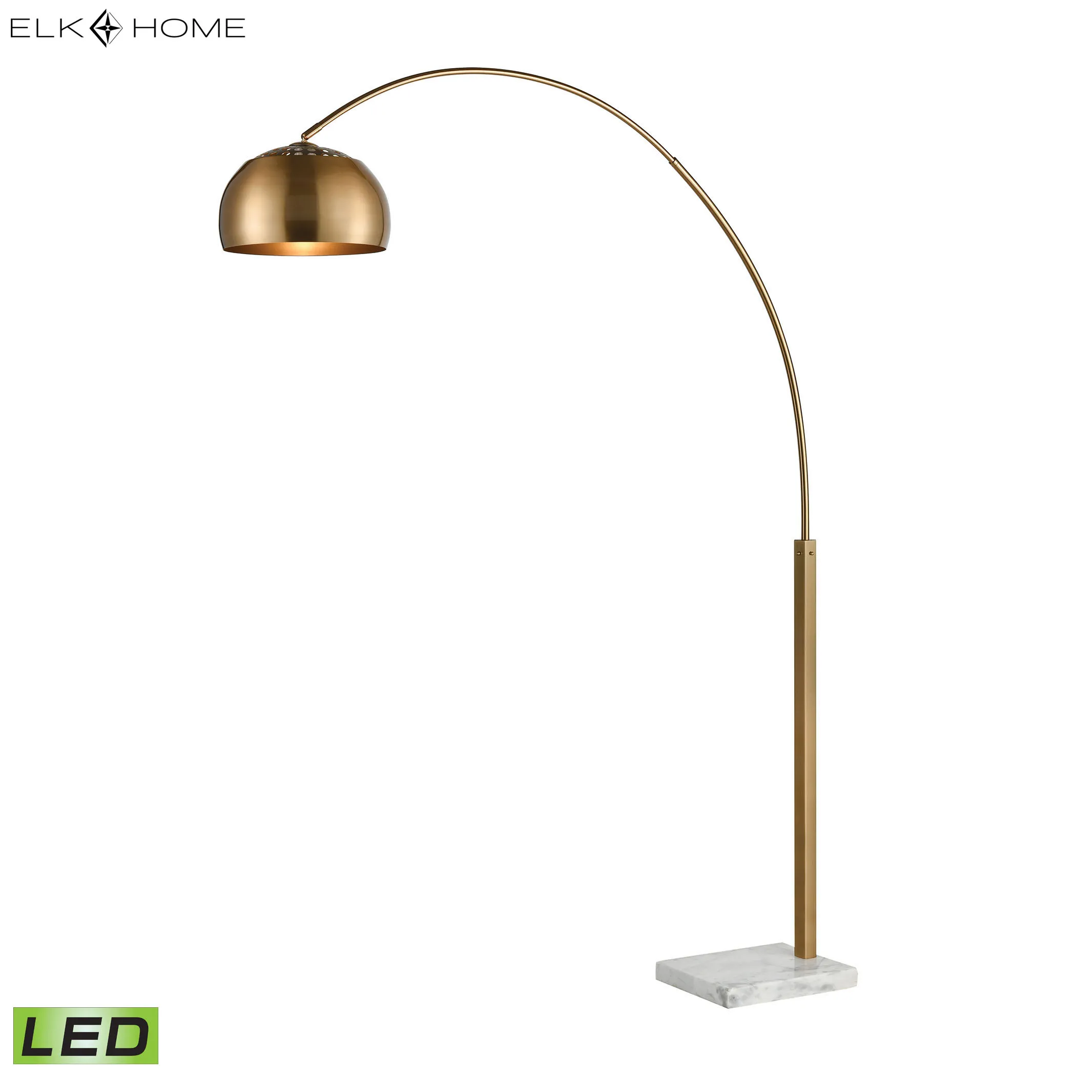 Solar Flair 77'' High 1-Light Floor Lamp - Aged Brass - Includes LED Bulb