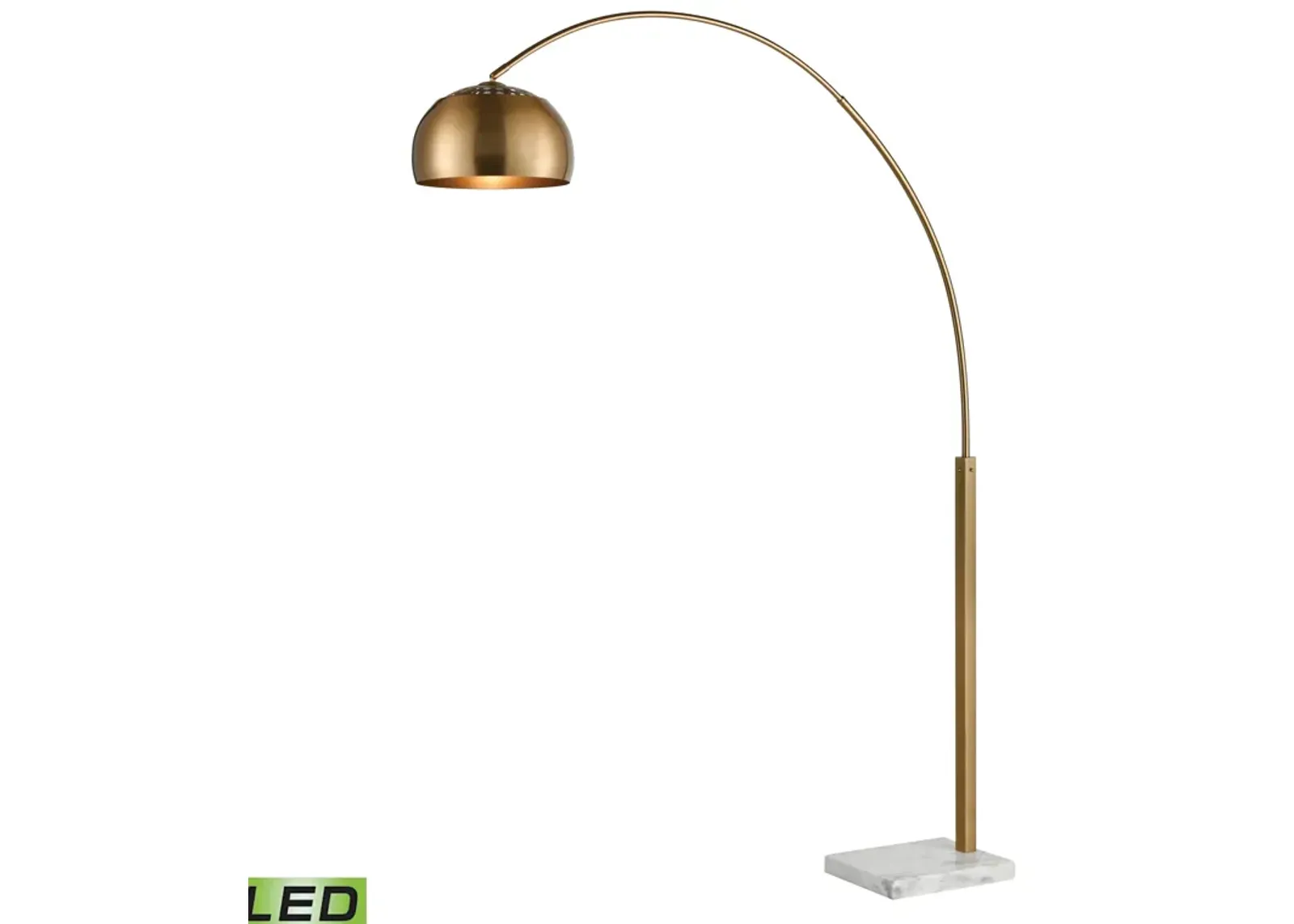 Solar Flair 77'' High 1-Light Floor Lamp - Aged Brass - Includes LED Bulb