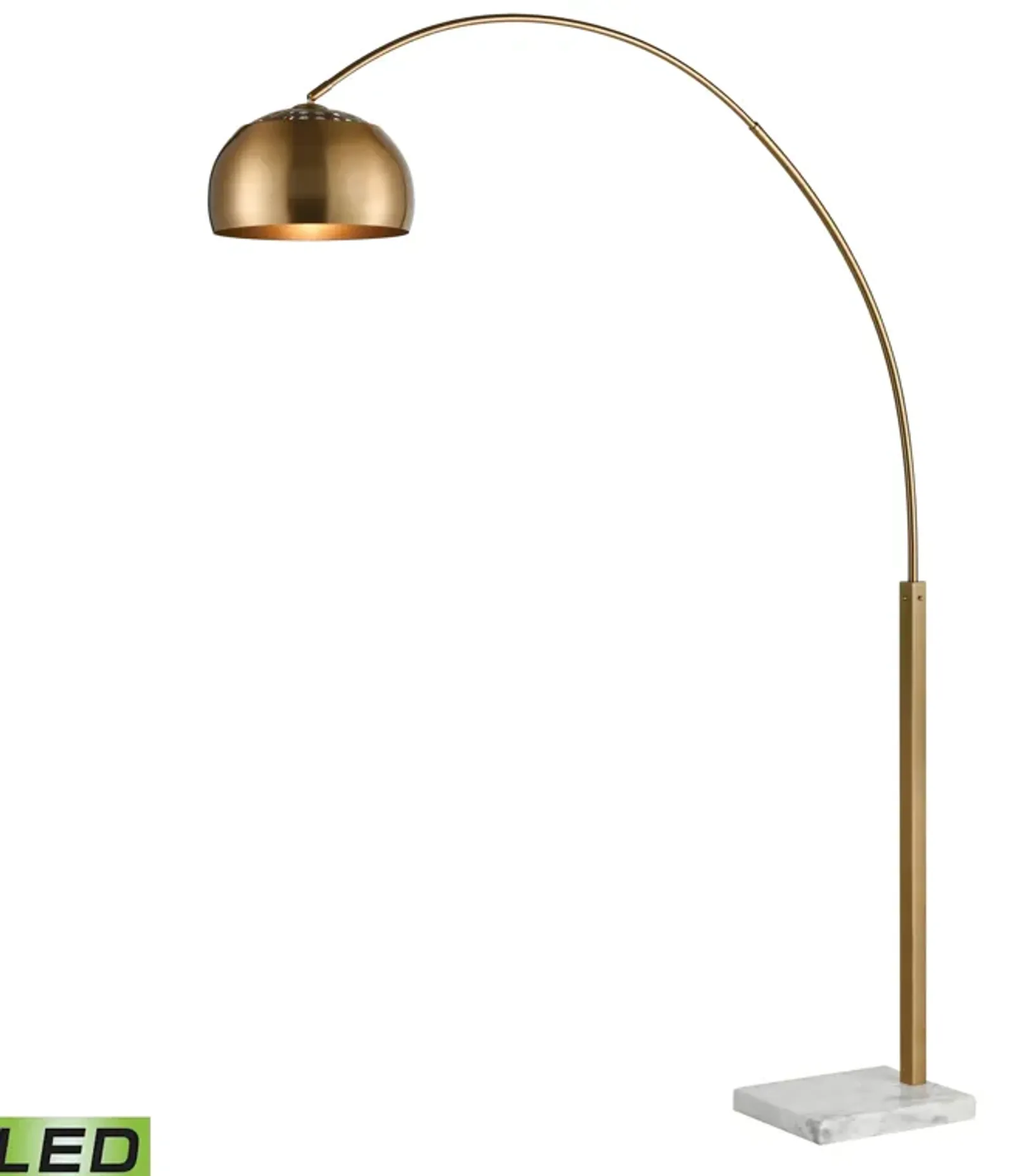 Solar Flair 77'' High 1-Light Floor Lamp - Aged Brass - Includes LED Bulb