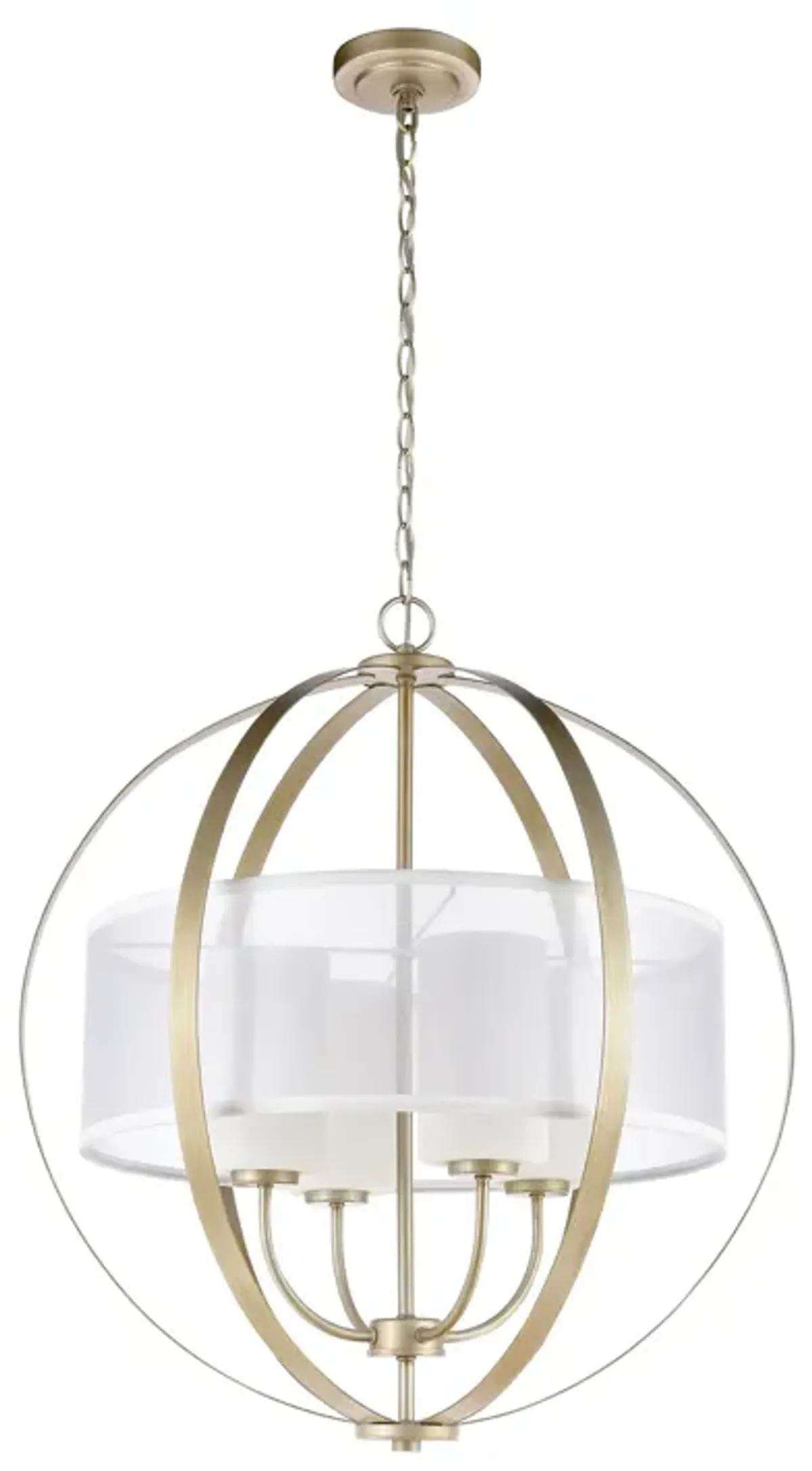 Diffusion 24" Wide 4-Light Chandelier - Aged Silver