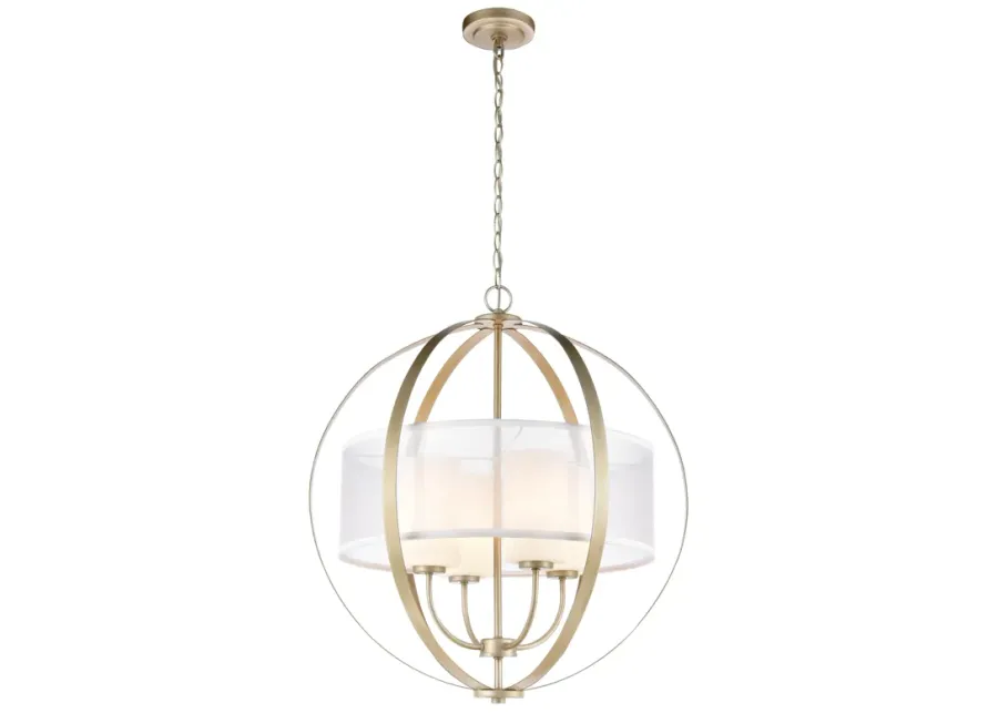 Diffusion 24" Wide 4-Light Chandelier - Aged Silver