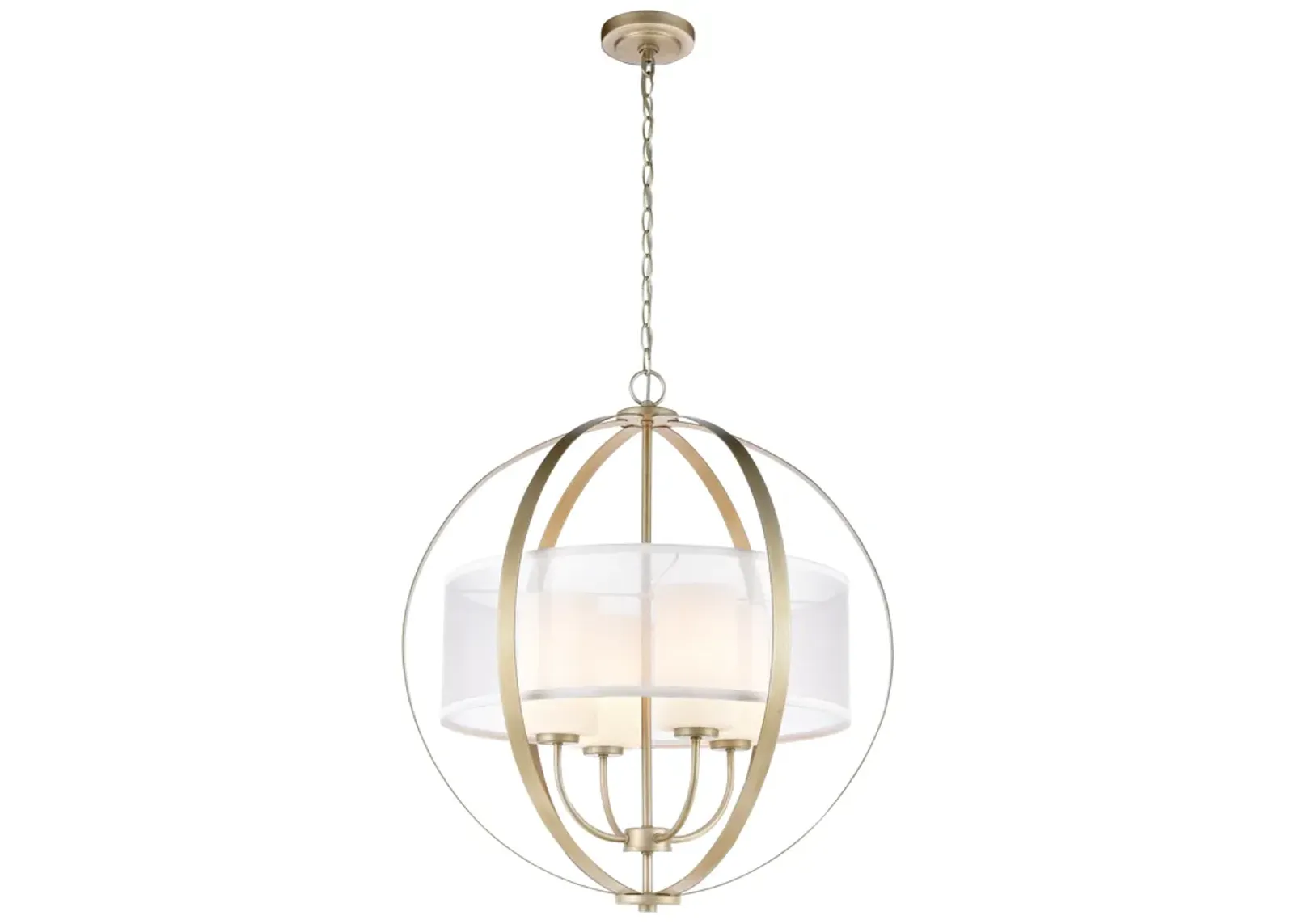 Diffusion 24" Wide 4-Light Chandelier - Aged Silver