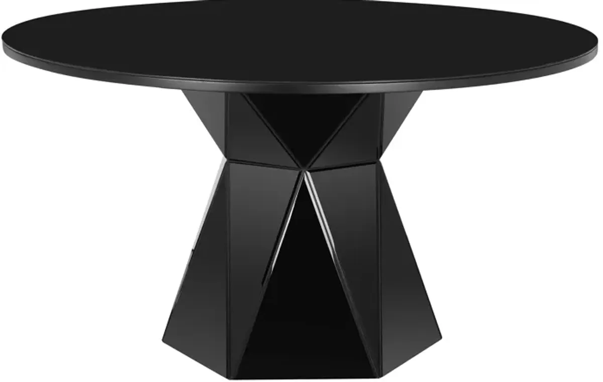 Iris Black Glass Dining Table