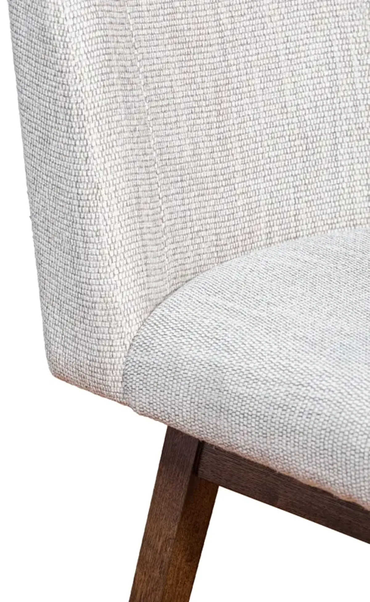 Basila Swivel Counter Stool in Brown Oak Wood Finish with Beige Fabric