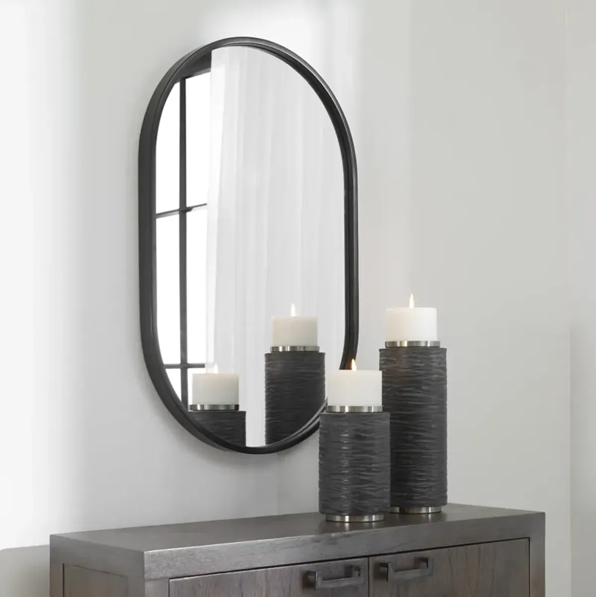 Varina Minimalist Oval Mirror