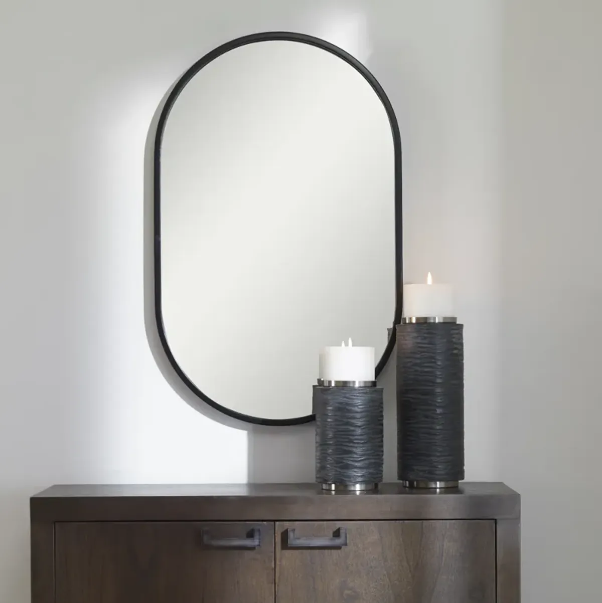 Varina Minimalist Oval Mirror