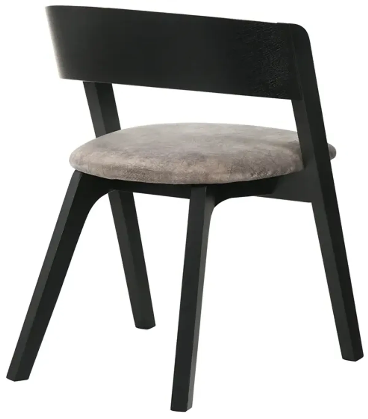 Jackie Mid-Century Upholstered Dining Chairs in Black finish - Set of 2