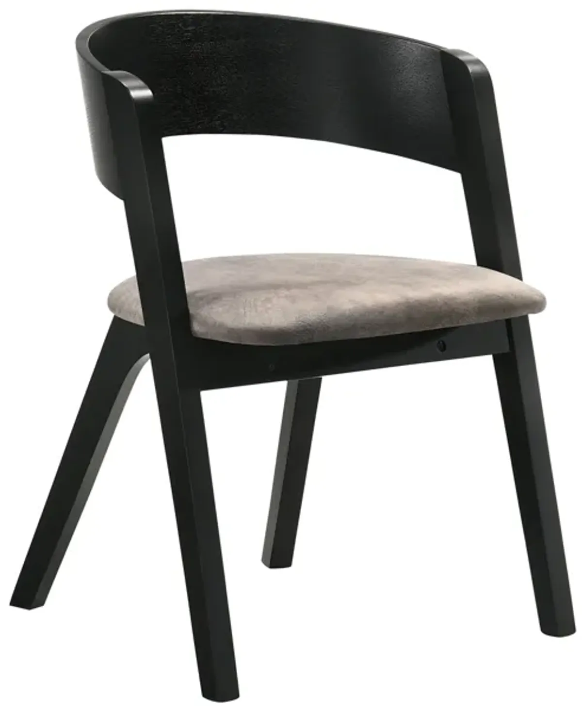 Jackie Mid-Century Upholstered Dining Chairs in Black finish - Set of 2