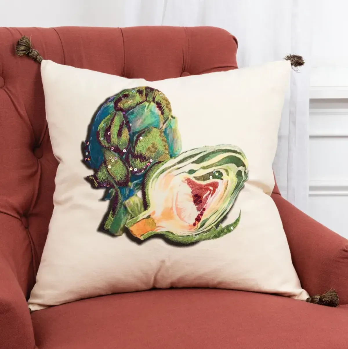 Artichoke Blue Pillow