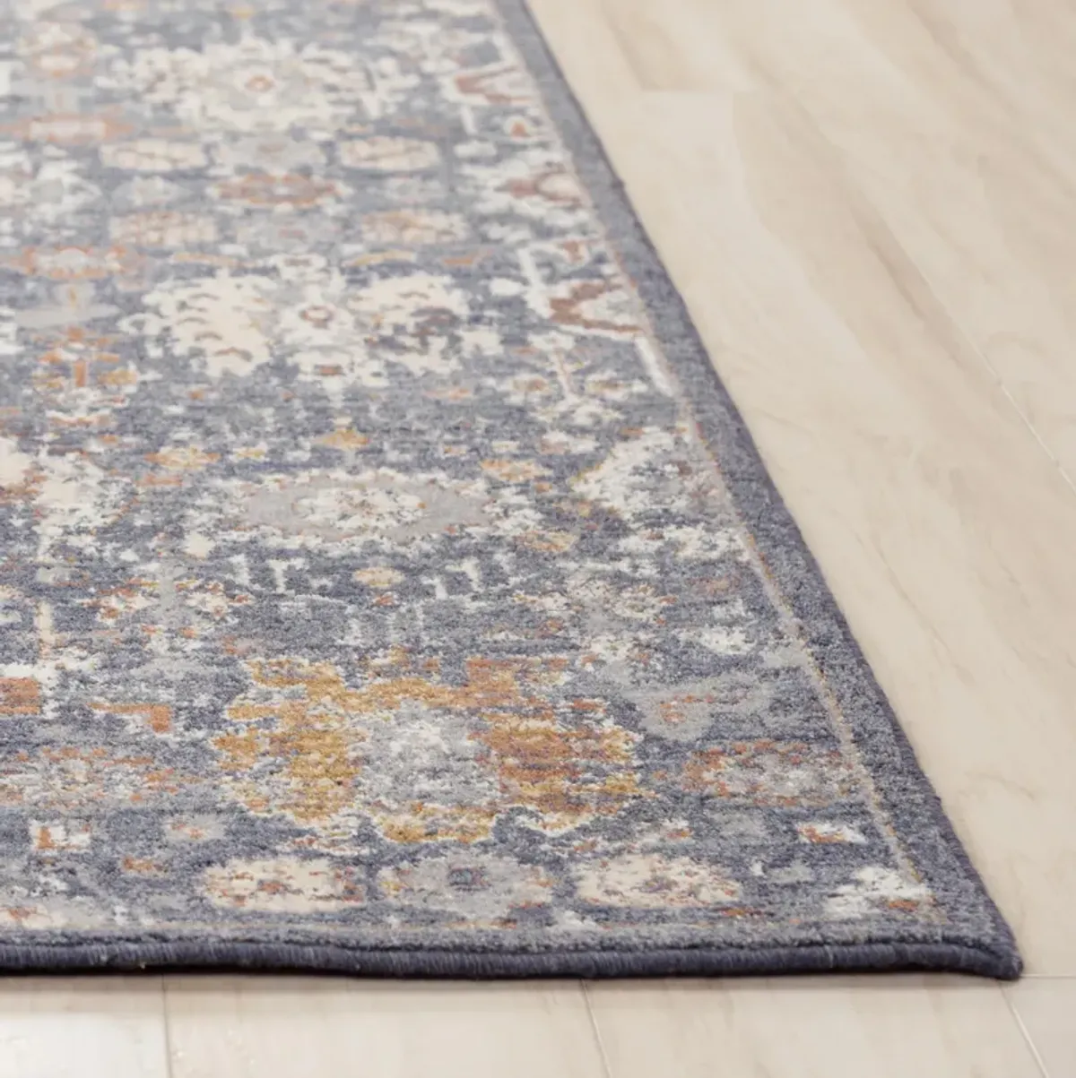 Ventura Blue Classic Persian Washed Wool 8' x 10' Rectangle Rug