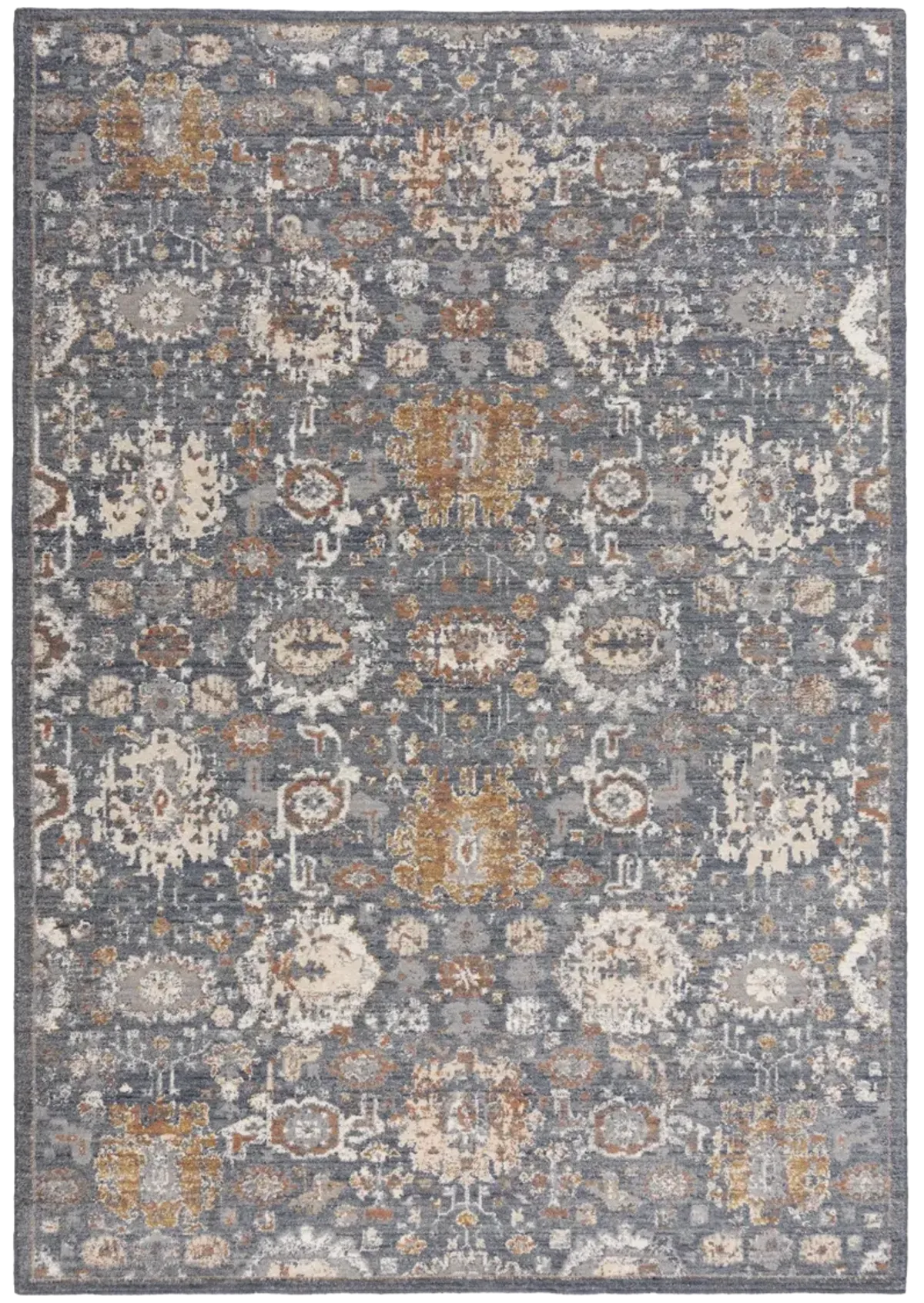 Ventura Blue Classic Persian Washed Wool 8' x 10' Rectangle Rug