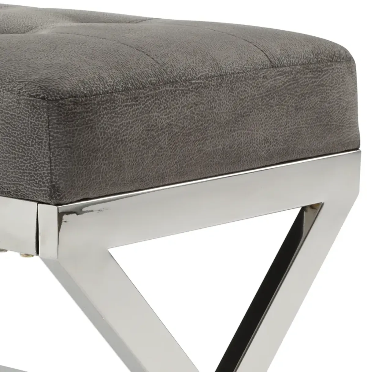 Bijou Gray Fabric Bench