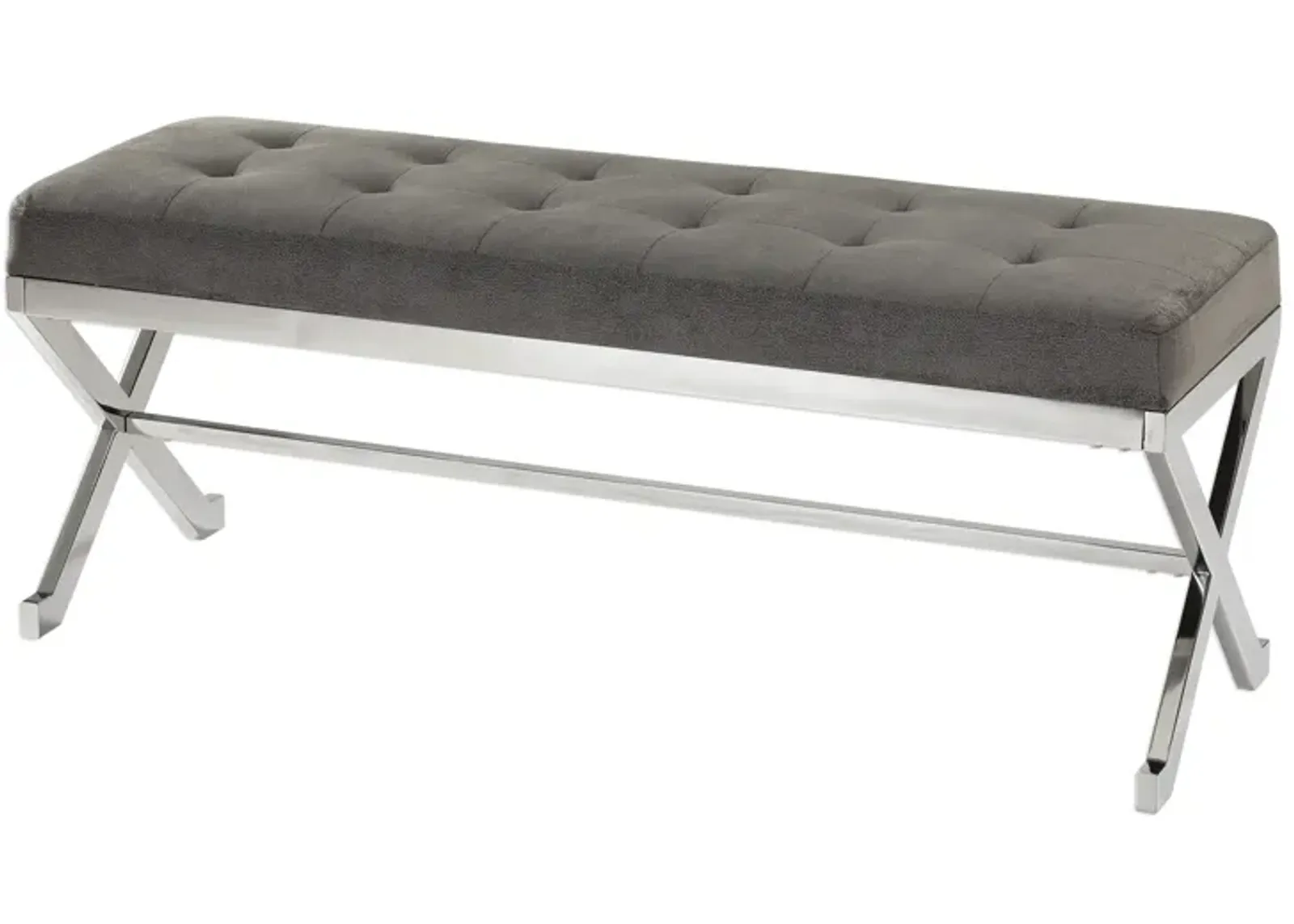 Bijou Gray Fabric Bench