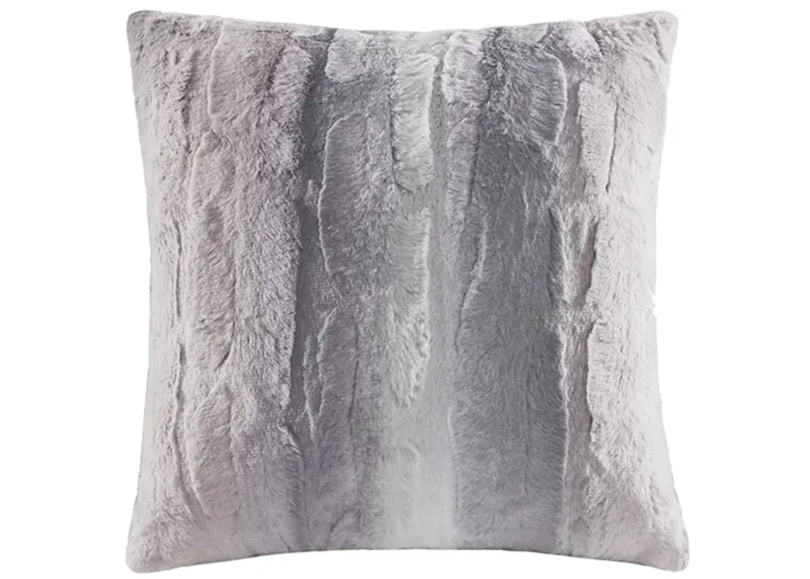 Madison Park Zuri Blush/Grey Faux Fur Square Pillow