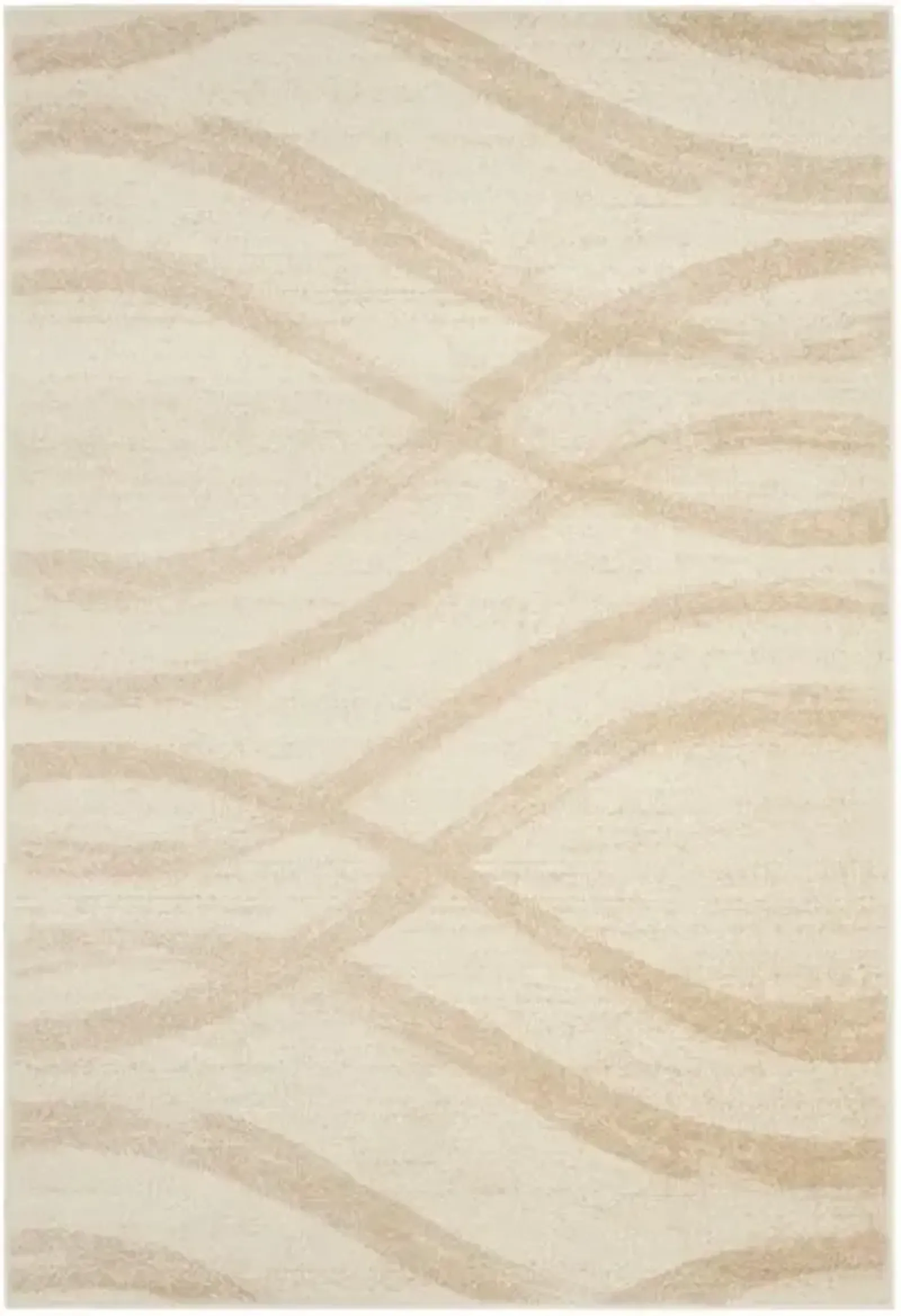 Adirondack Contemporary Cream / Champagne 2'-1" X 8' Powerloomed Rug