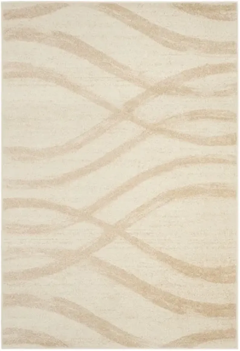 Adirondack Contemporary Cream / Champagne 2'-1" X 8' Powerloomed Rug