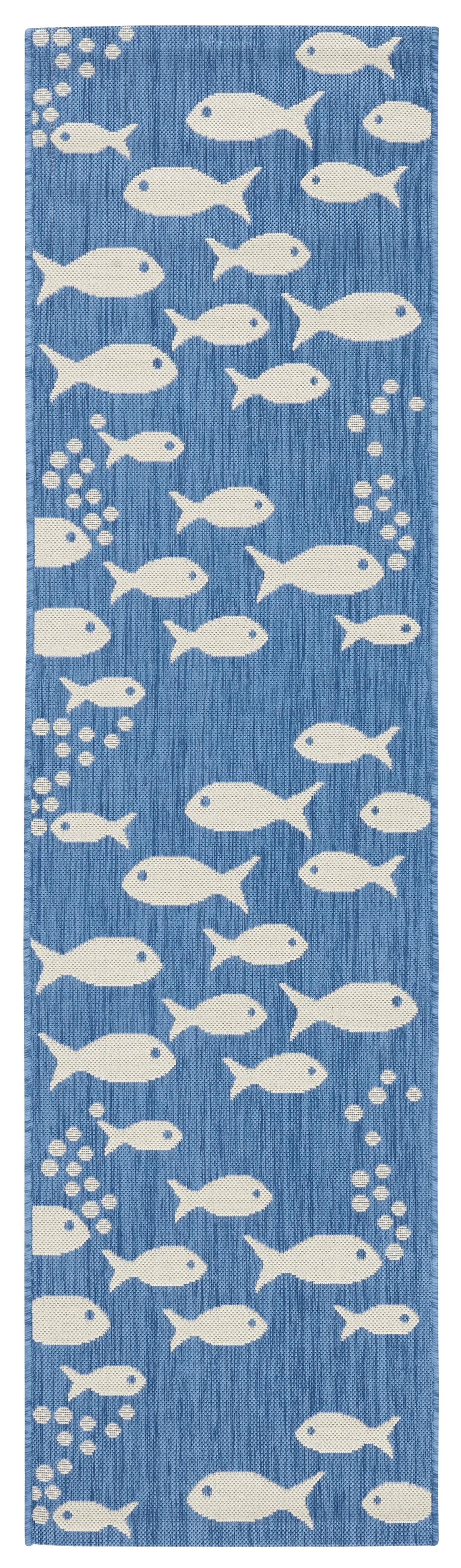 COURTYARD 6012 BLUE  2'-3' x 20' Runner Rug