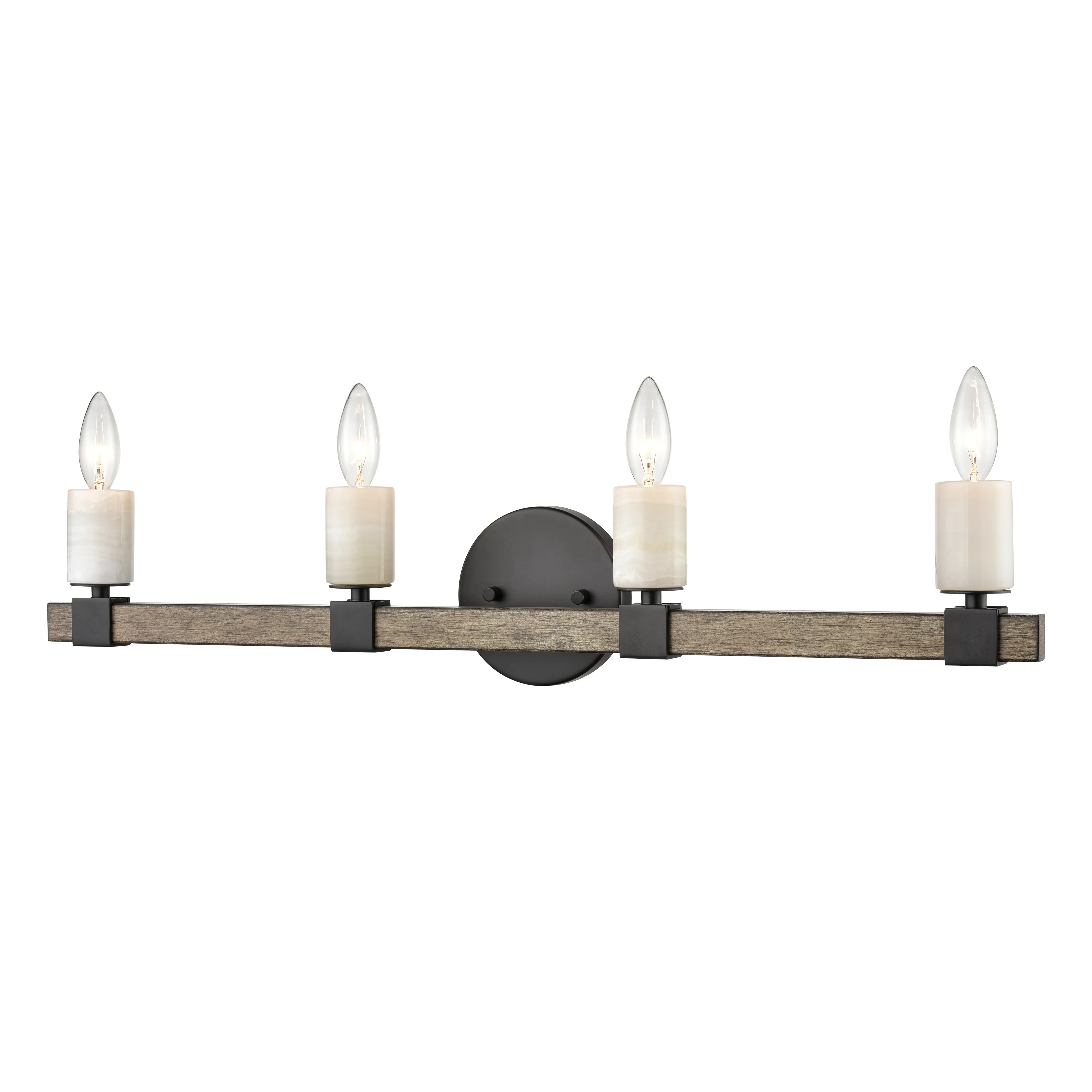 Stone Manor 30" Wide 4-Light Vanity Light - Matte Black