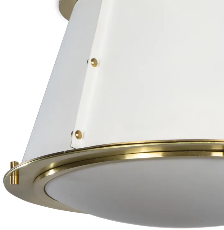 French Maid Flush Mount (White and Natural Brass)