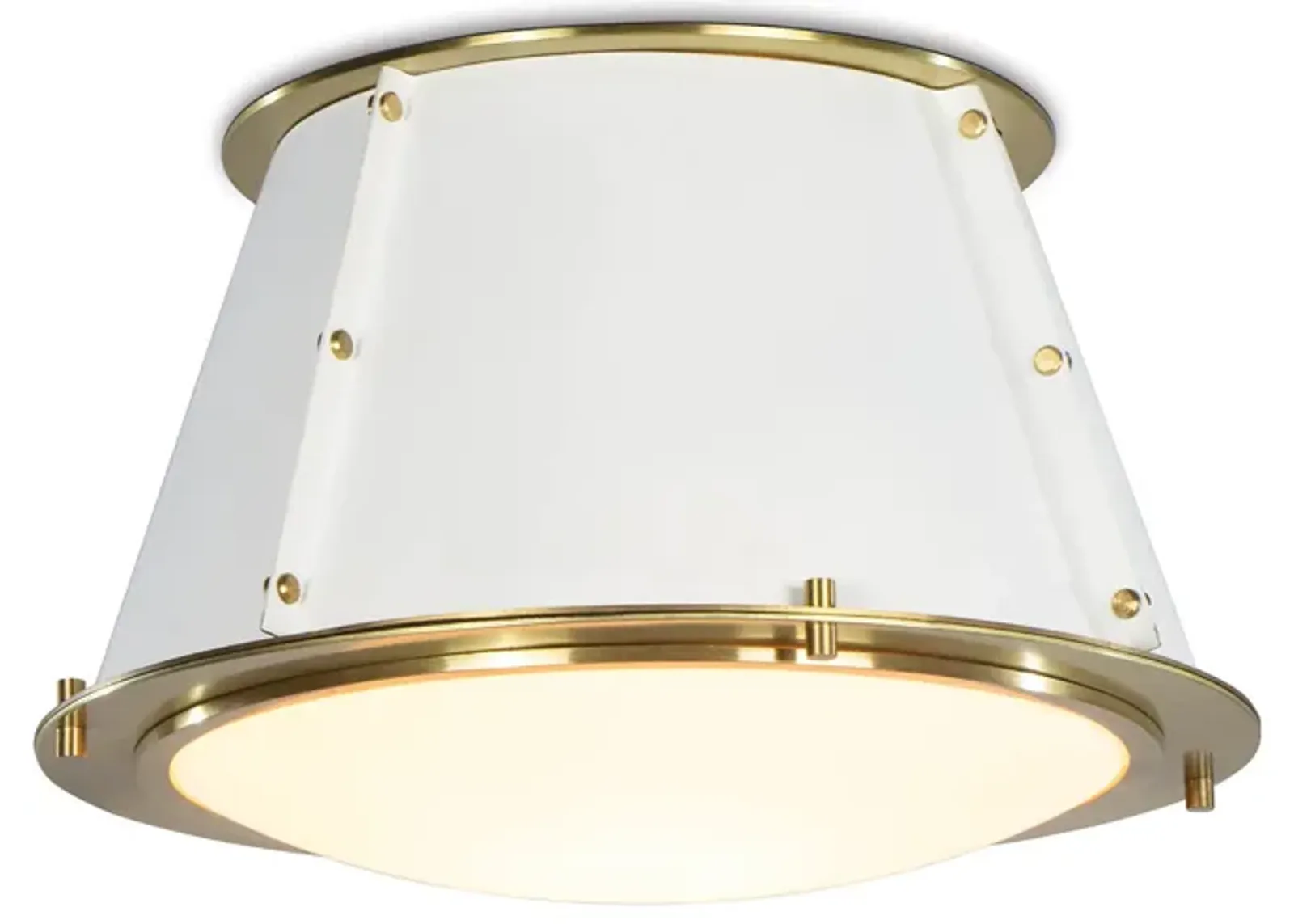 French Maid Flush Mount (White and Natural Brass)