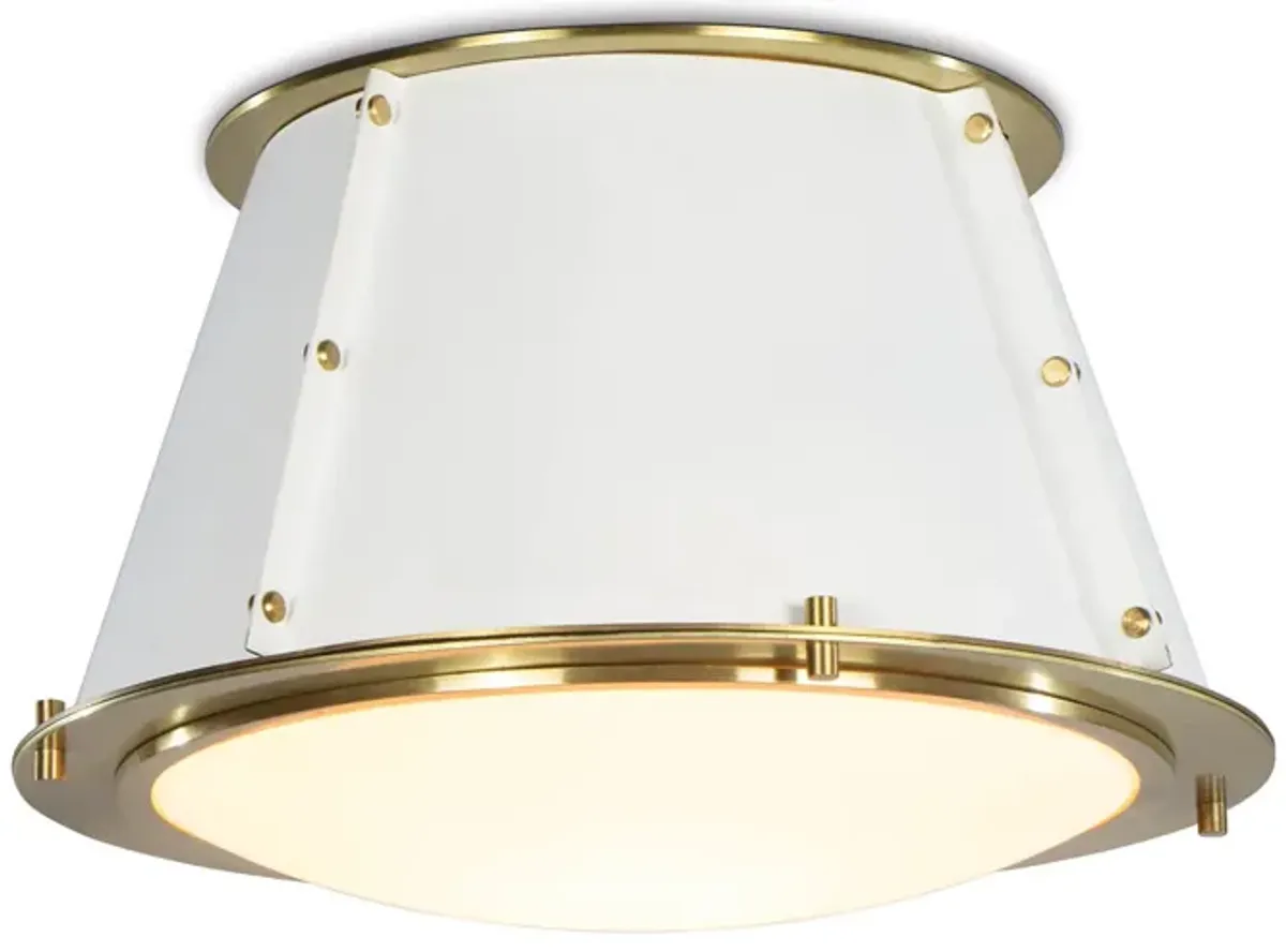 French Maid Flush Mount (White and Natural Brass)