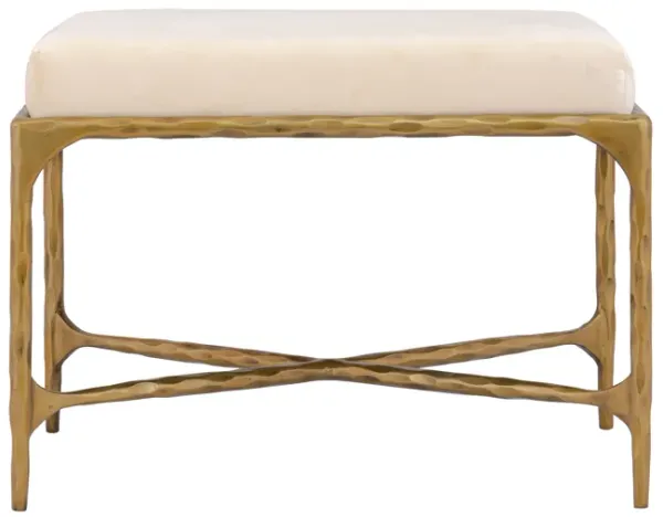 Seville Short Bench - Brass with Bone Velvet