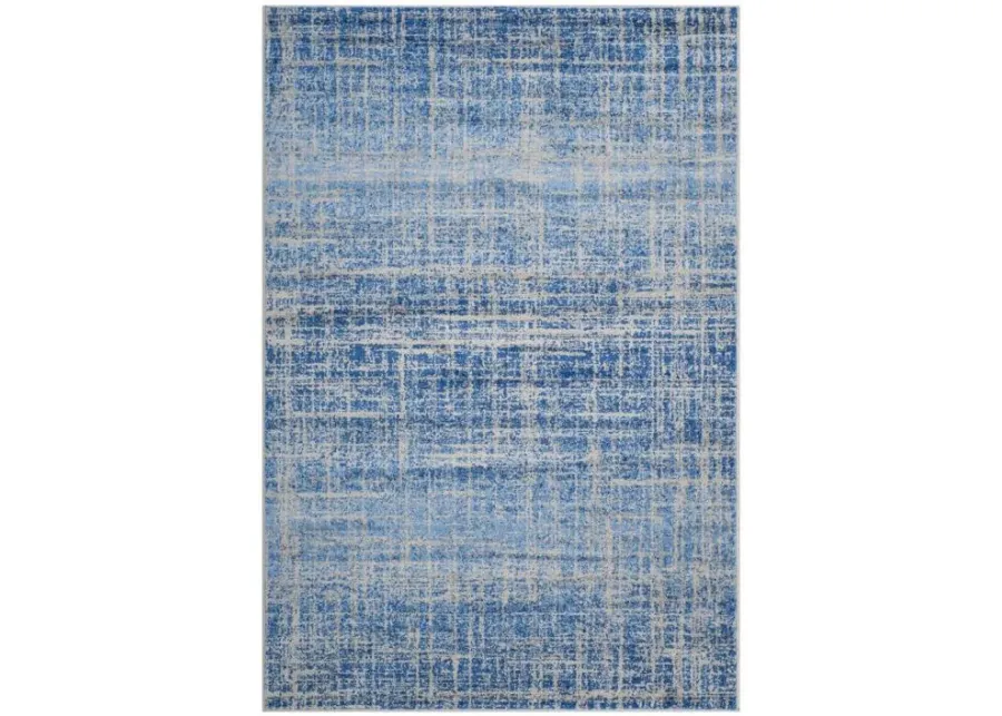 Adirondack Contemporary Blue / Silver 9' X 12' Powerloomed Rug