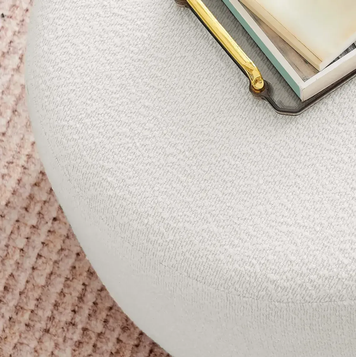 Tilden Large 23" Round Boucle Upholstered Upholstered Ottoman by Modway