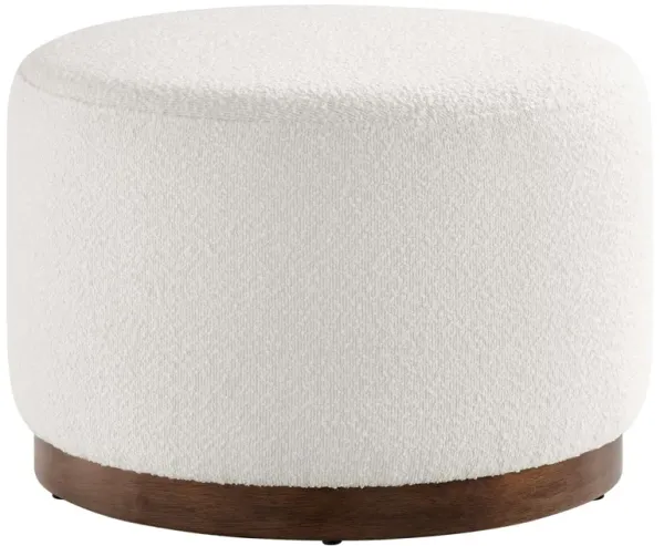 Tilden Large 23" Round Boucle Upholstered Upholstered Ottoman by Modway