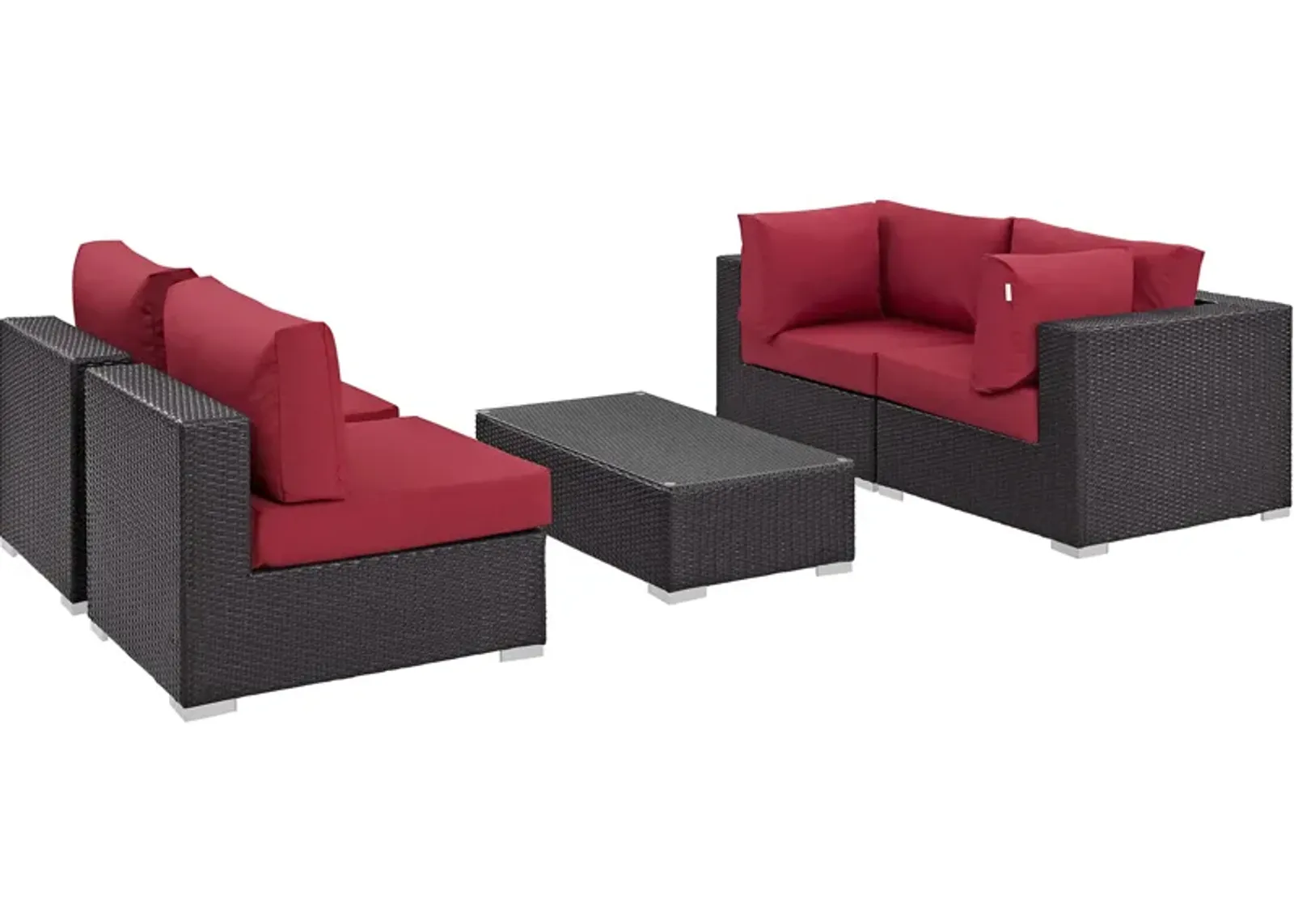 Convene 5 Piece Outdoor Patio Sectional Set