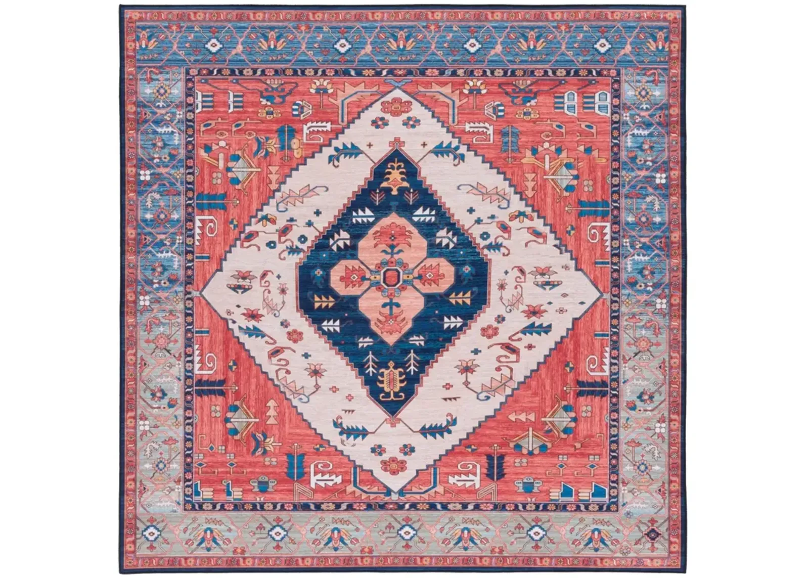 TUCSON 133 M/W S/R RUST  4' x 4' Square Square Rug