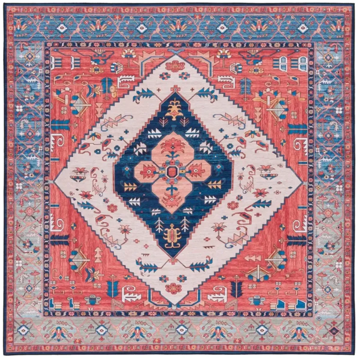 TUCSON 133 M/W S/R RUST  4' x 4' Square Square Rug