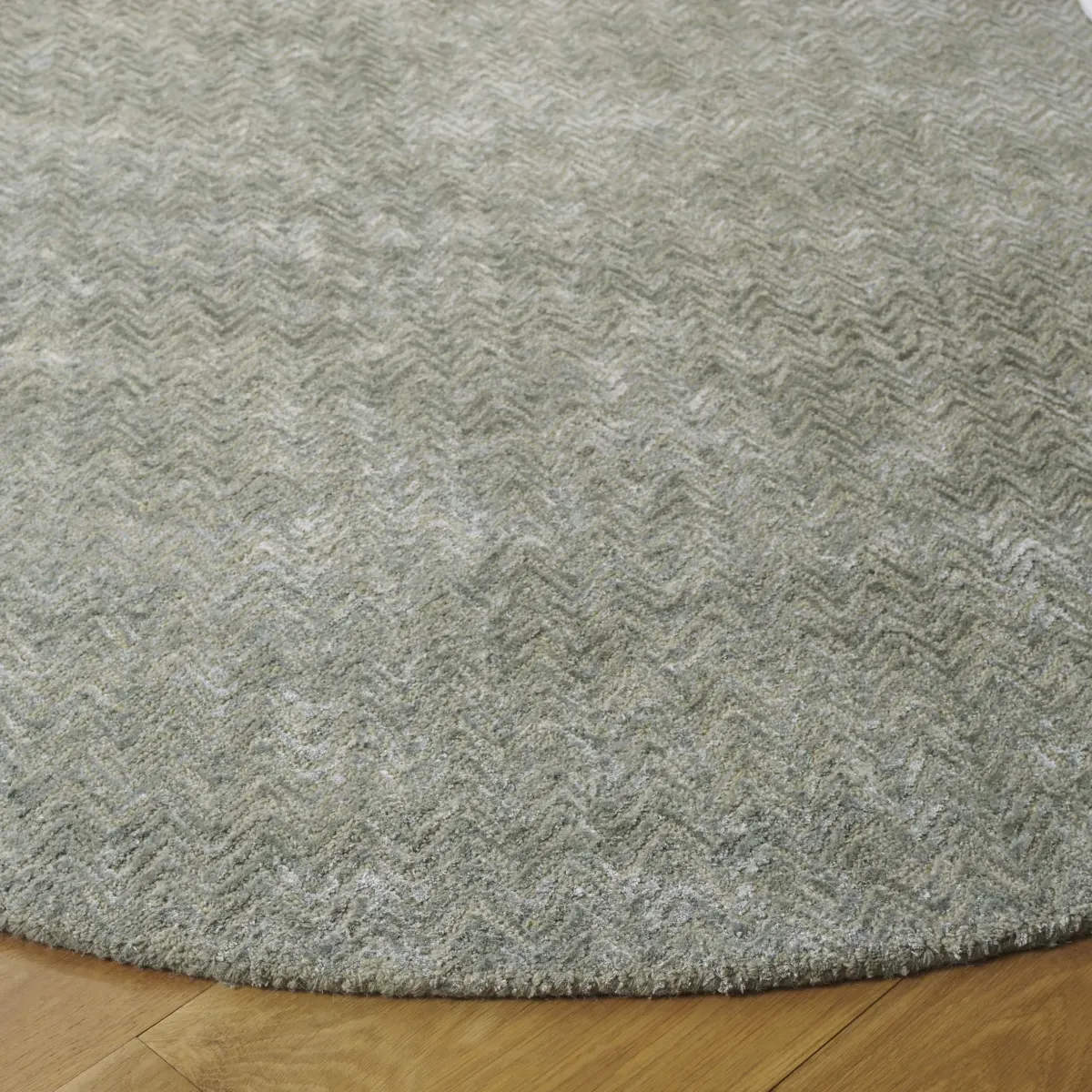 GLAMOUR 403 GREEN  6' x 6' Round Round Rug