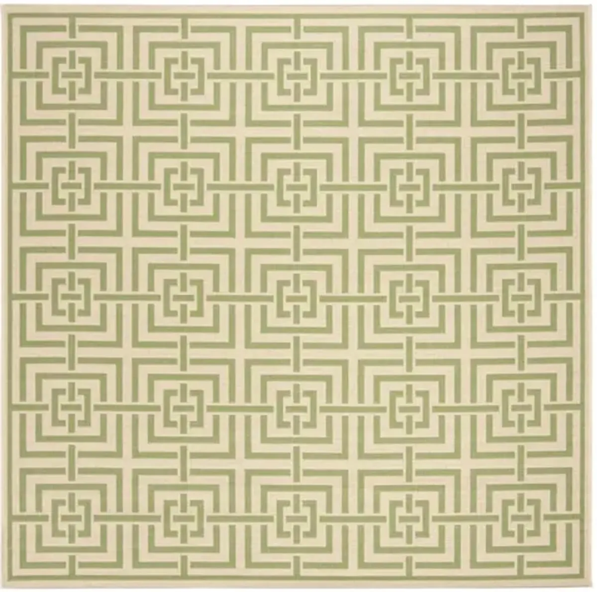 LINDEN 128 Collection LND128V-6SQ Cream / Olive 6'-7" X 6'-7" Square