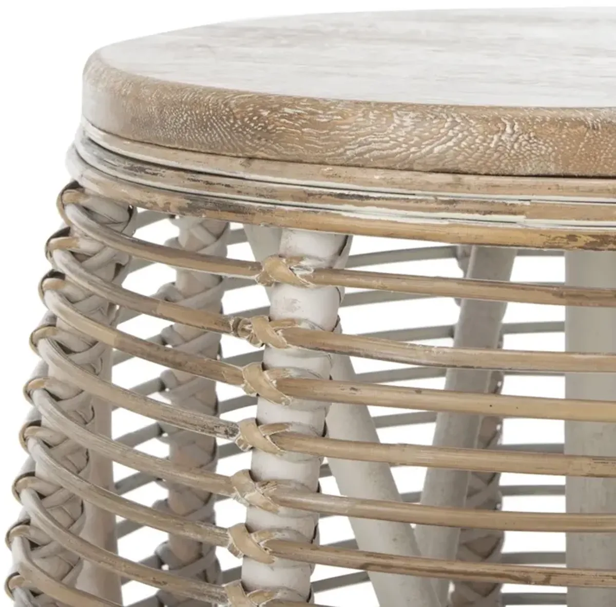 MAUI RATTAN DRUM STOOL TABLE