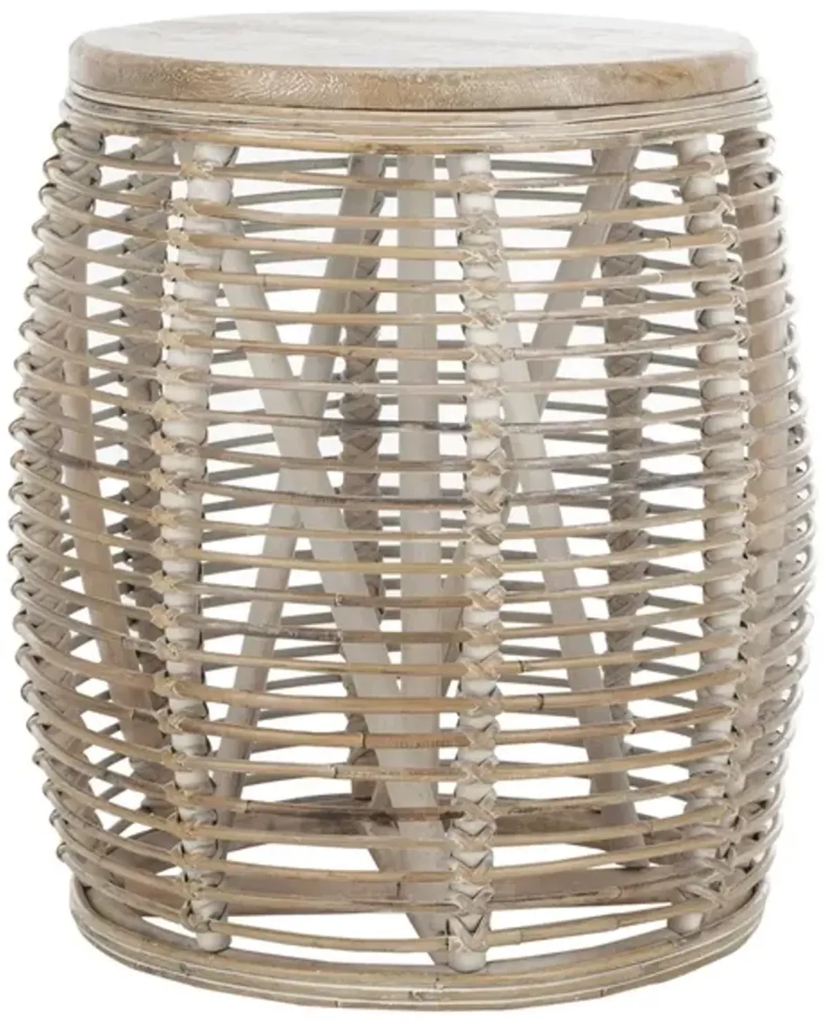 MAUI RATTAN DRUM STOOL TABLE