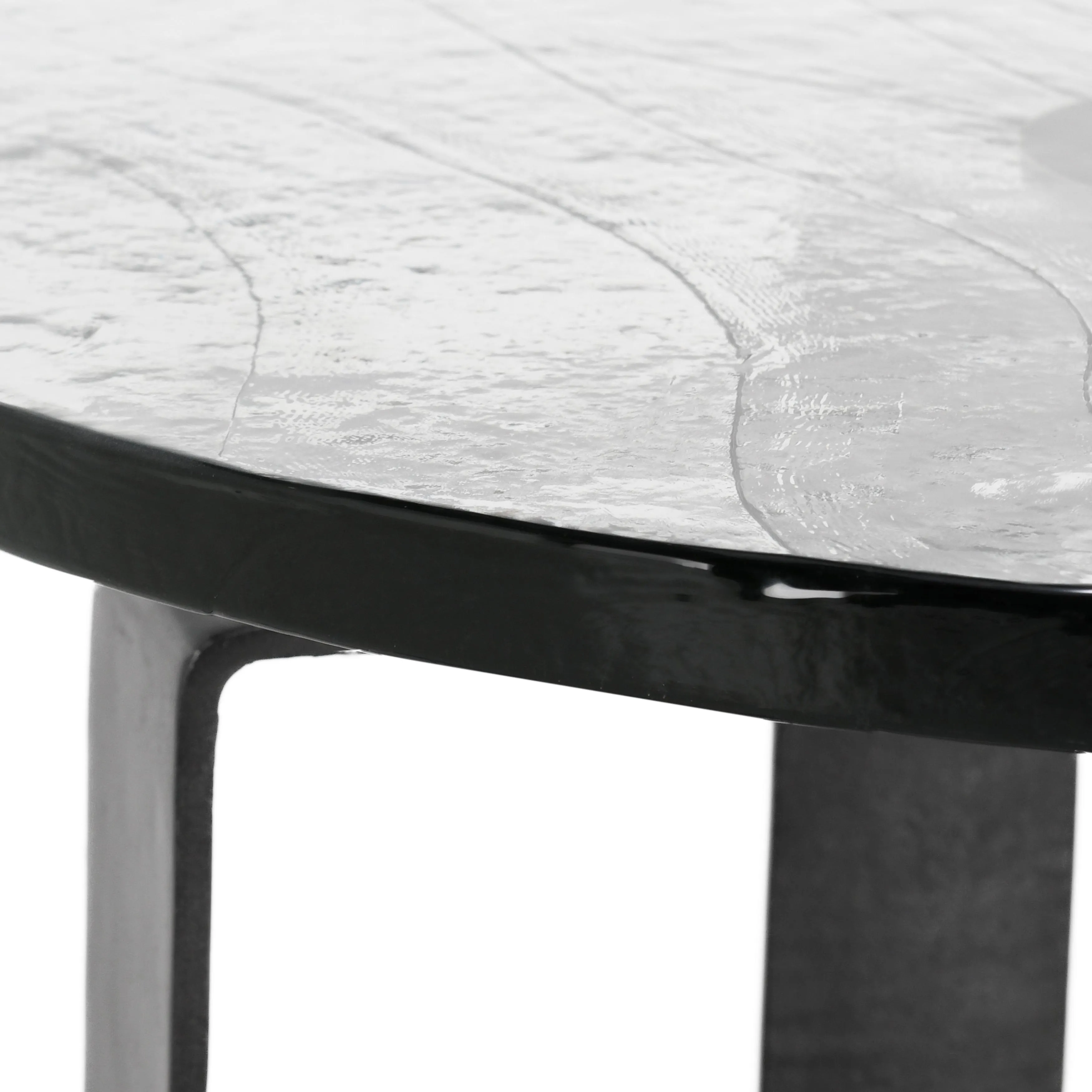 Keith 28" Industrial Glass Black Coffee Table