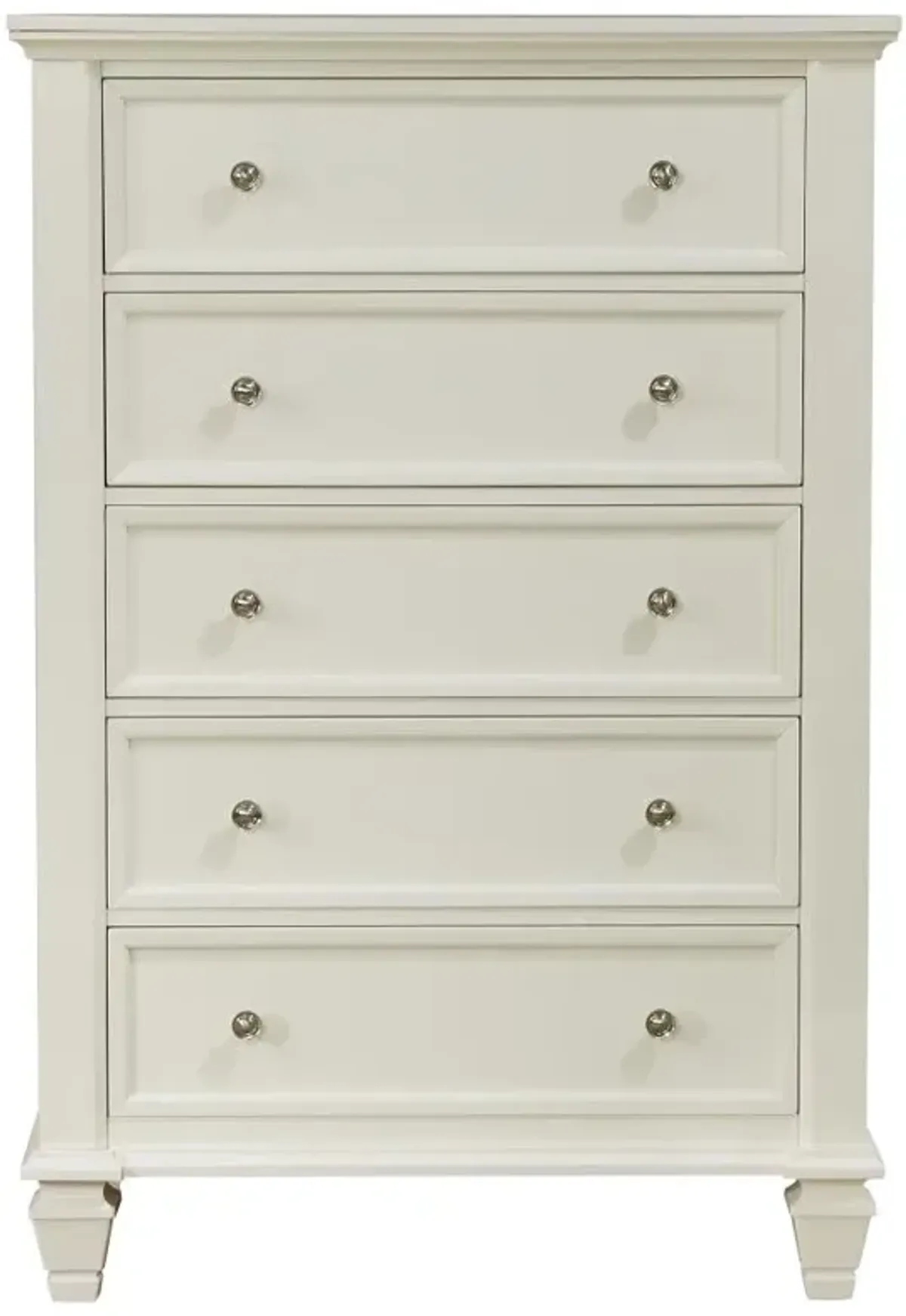 Sandy Beach 5-drawer Rectangular Chest Cream White