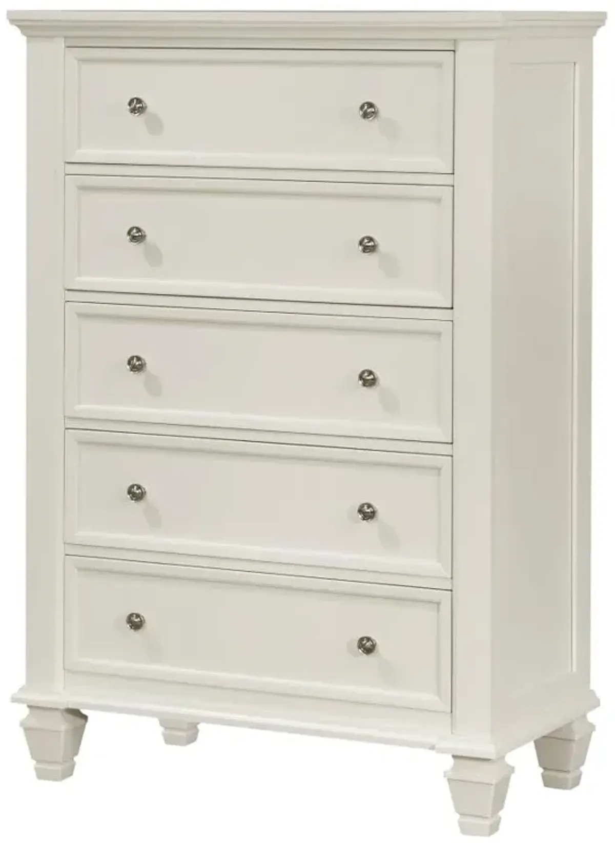 Sandy Beach 5-drawer Rectangular Chest Cream White