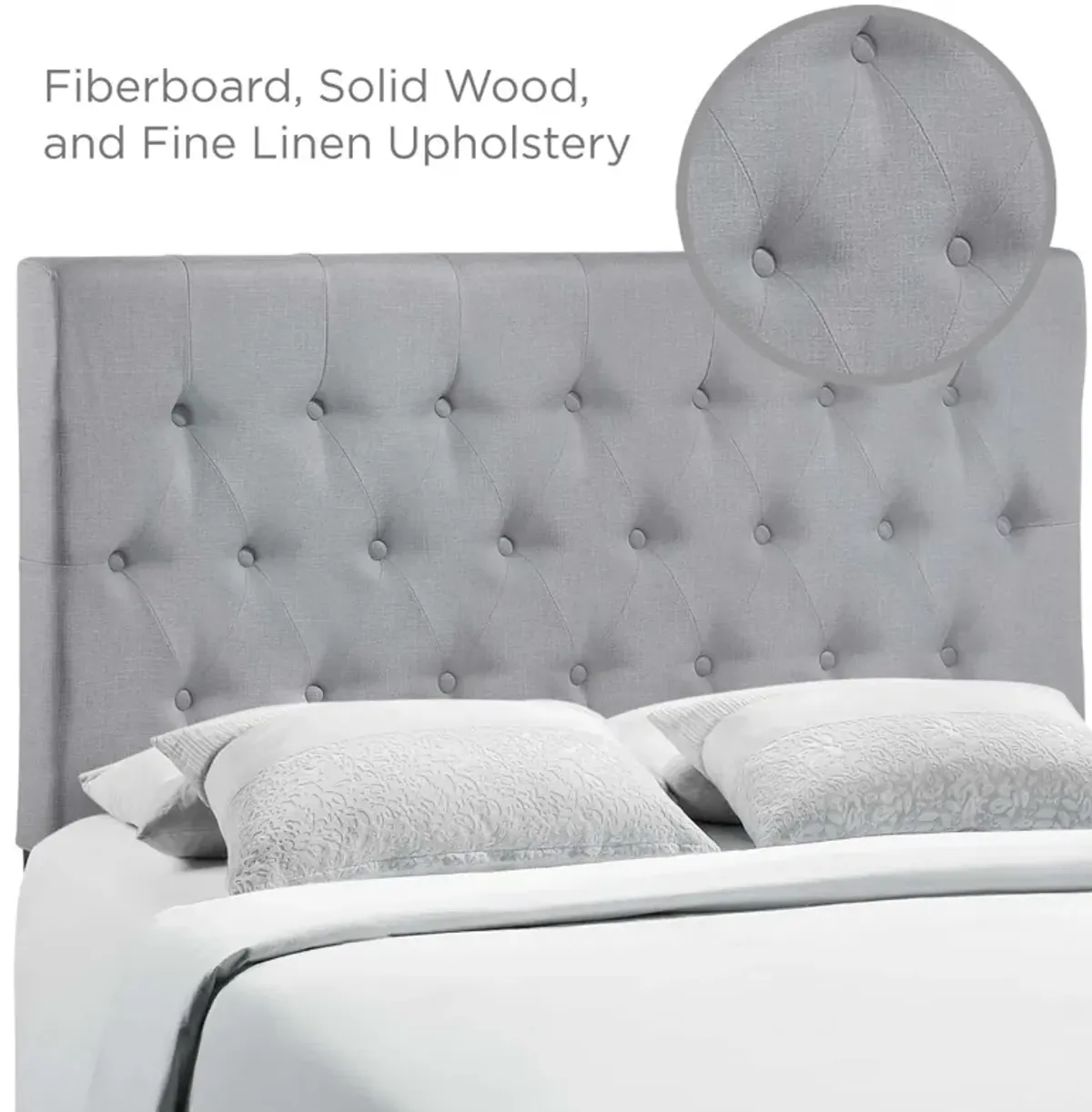 Clique Queen Upholstered Fabric Headboard