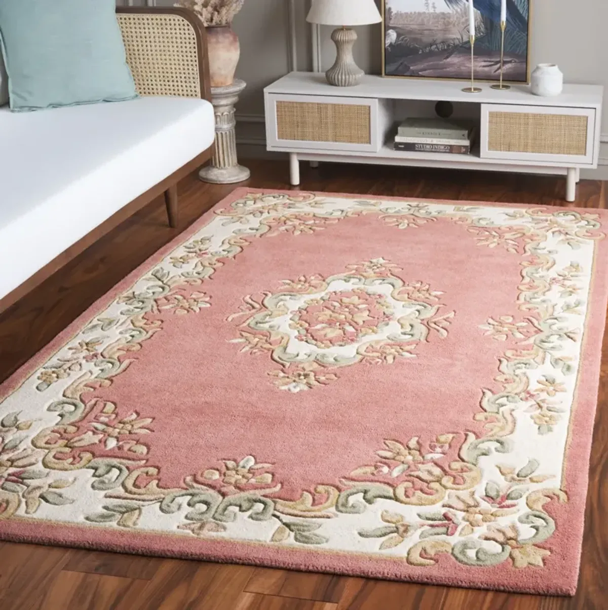 AUBUSSON 301 PINK  6' x 6' Square Square Rug