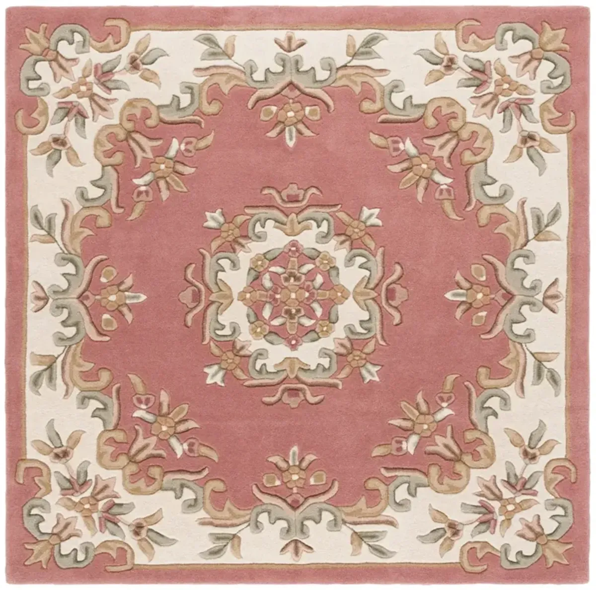 AUBUSSON 301 PINK  6' x 6' Square Square Rug